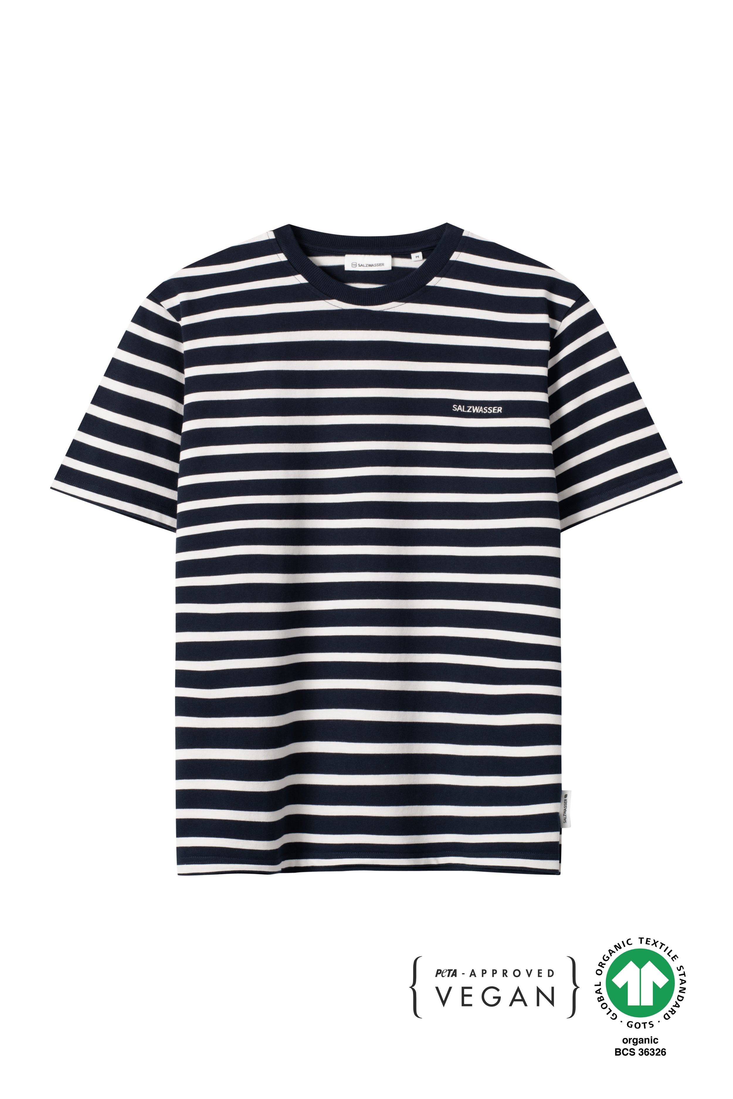Hell gestreiftes T-Shirt in Dunkelblau von SALZWASSER in bester Qualität