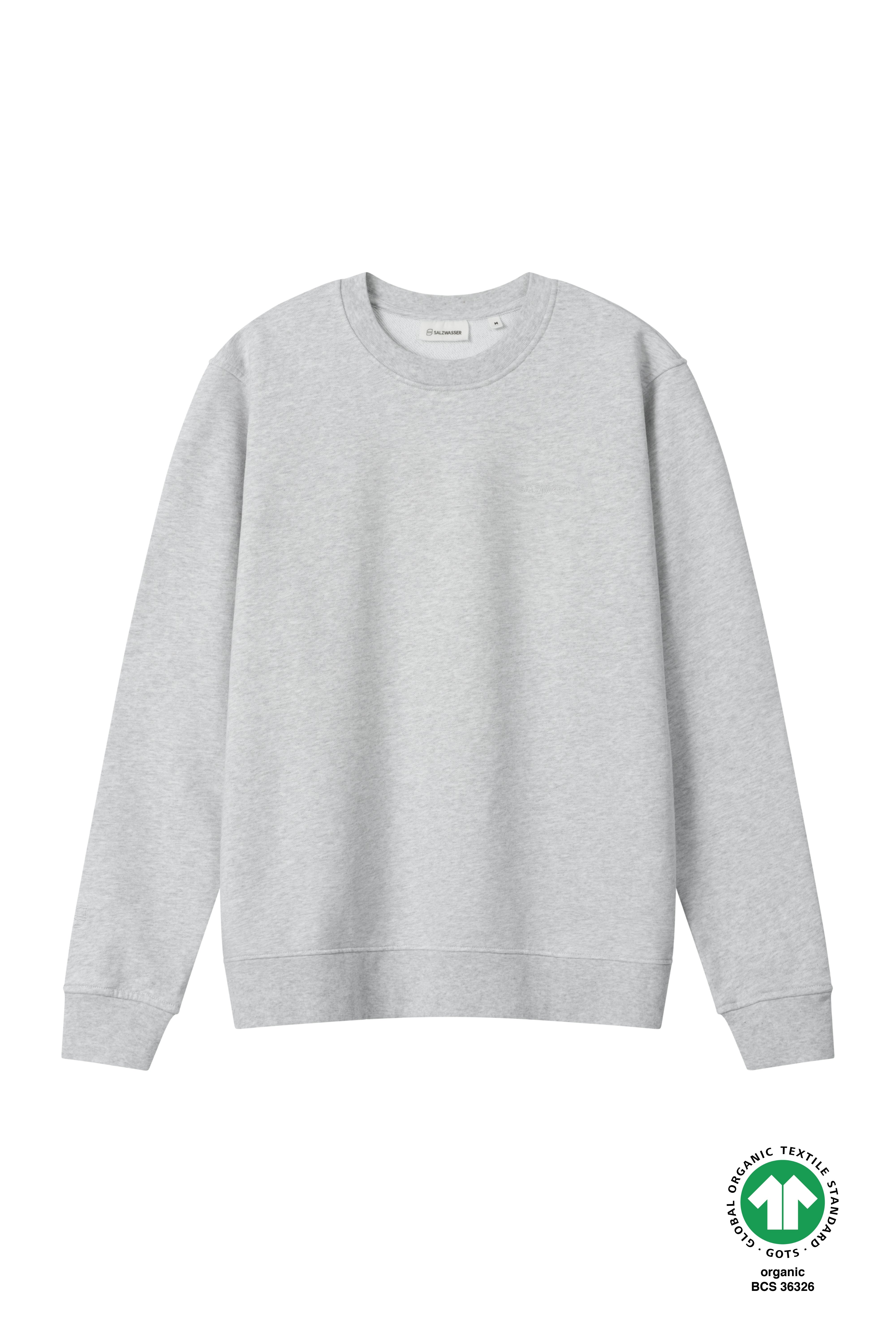 Herren Crewneck Sweater in Hellgrau aus Bio-Baumwolle GOTS