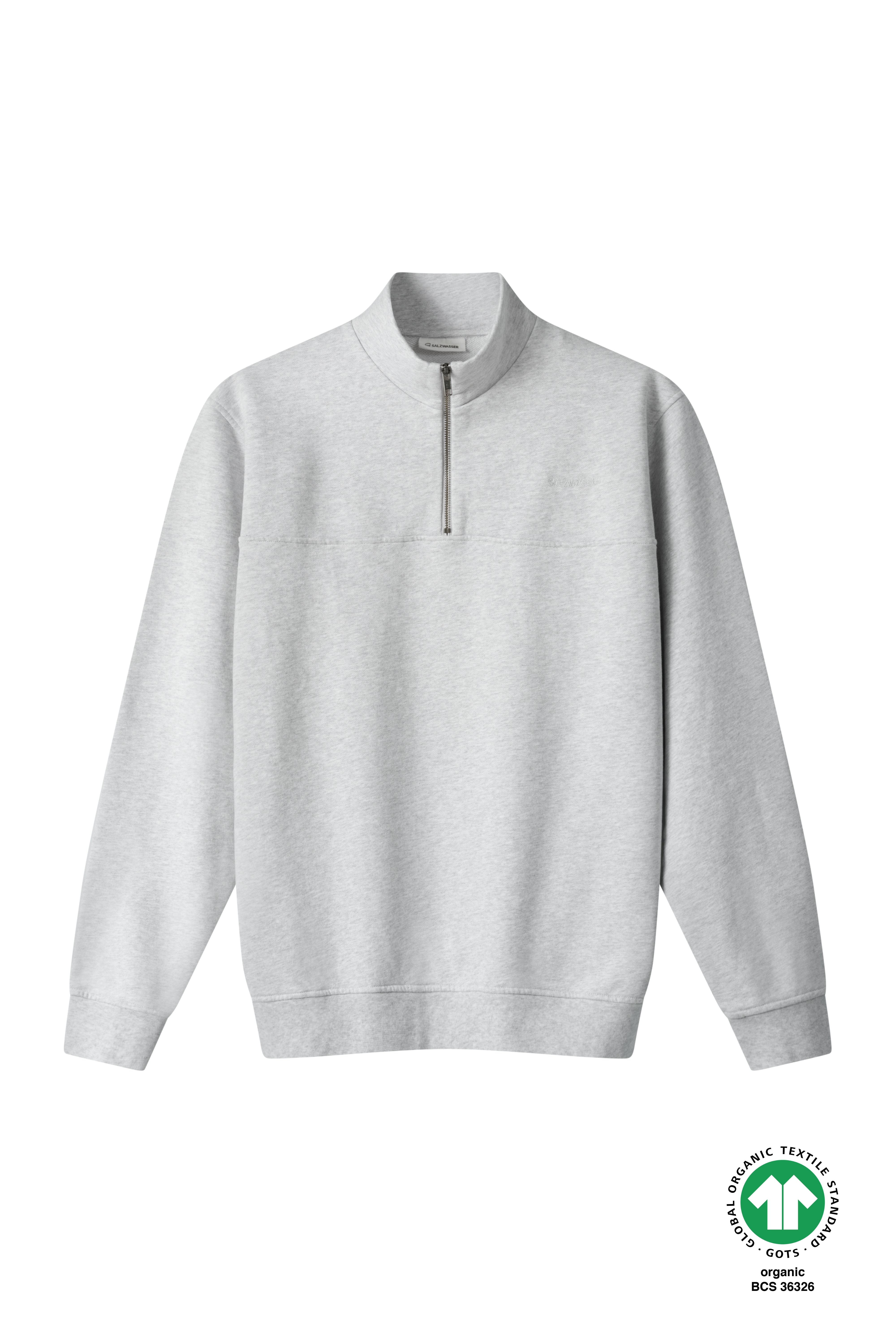 Zip Sweater Hellgrau Herren nachhaltig in bester Qualität von SALZWASSER