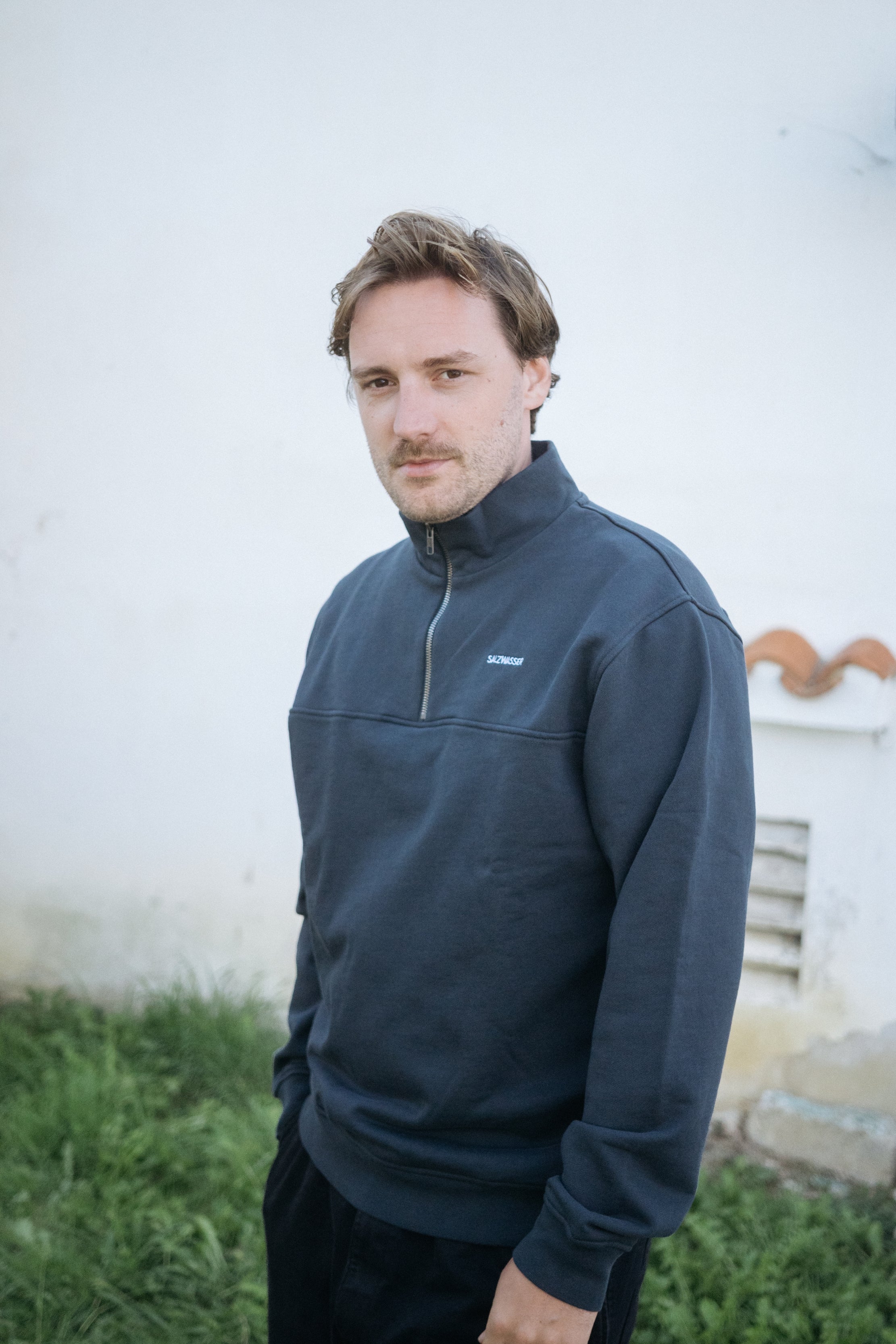 Dunkelblauer Half-Zip Sweater von SALZWASSER Herren