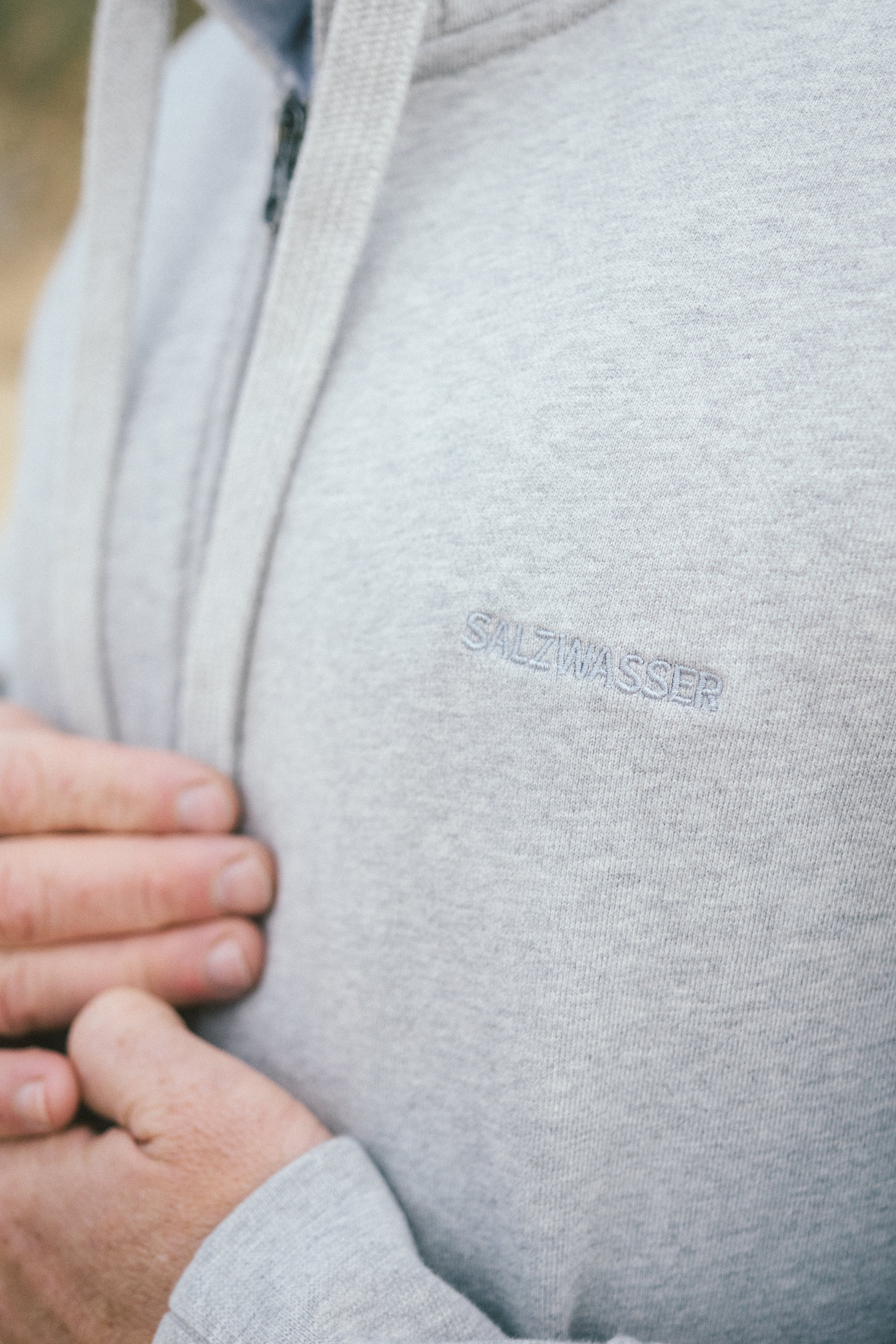 SALZWASSER Sweatjacke in Hellgrau nachhaltig in bester Qulität