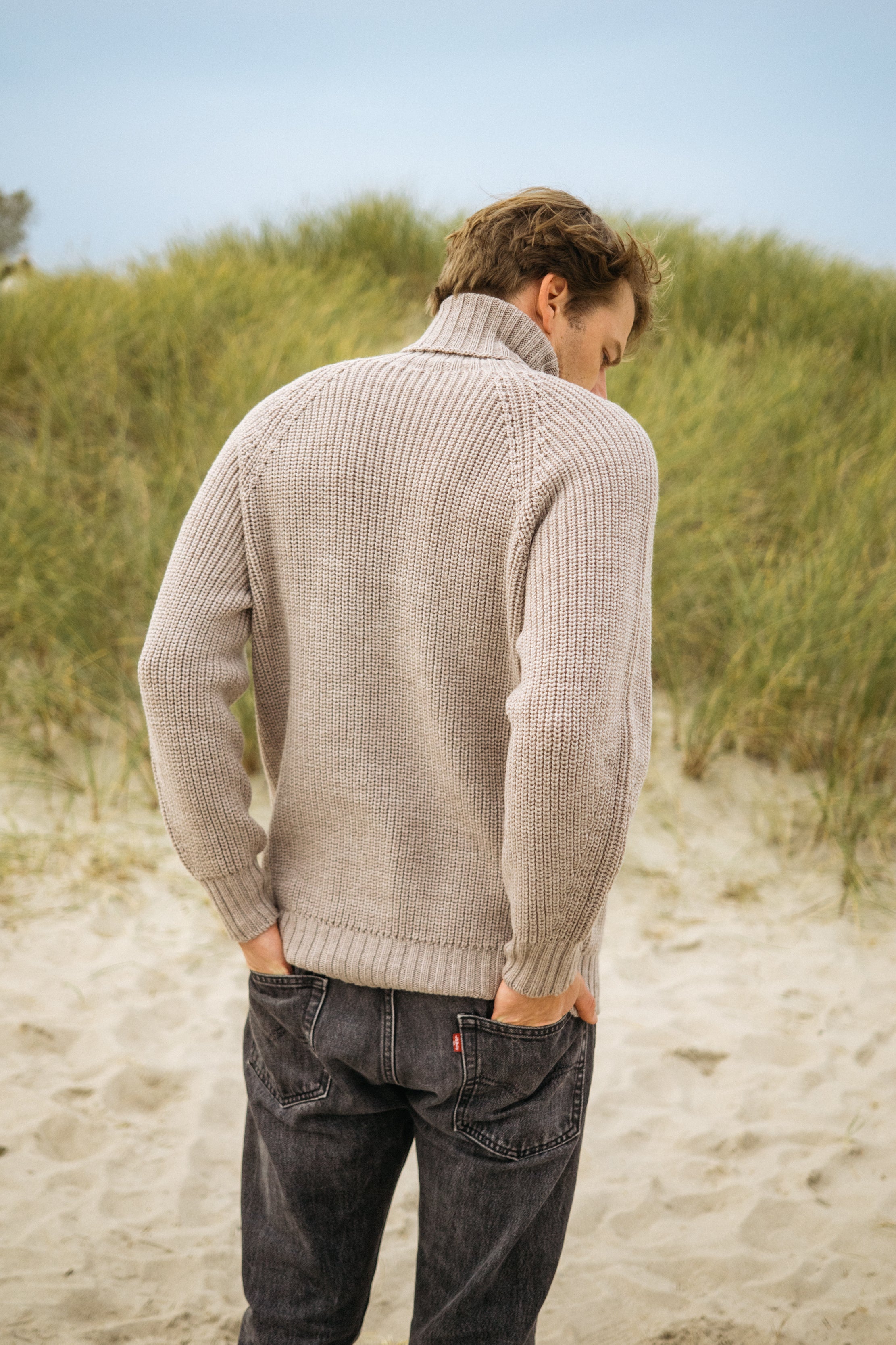 Herren Grobstrick Rollkragen aus Merinowolle