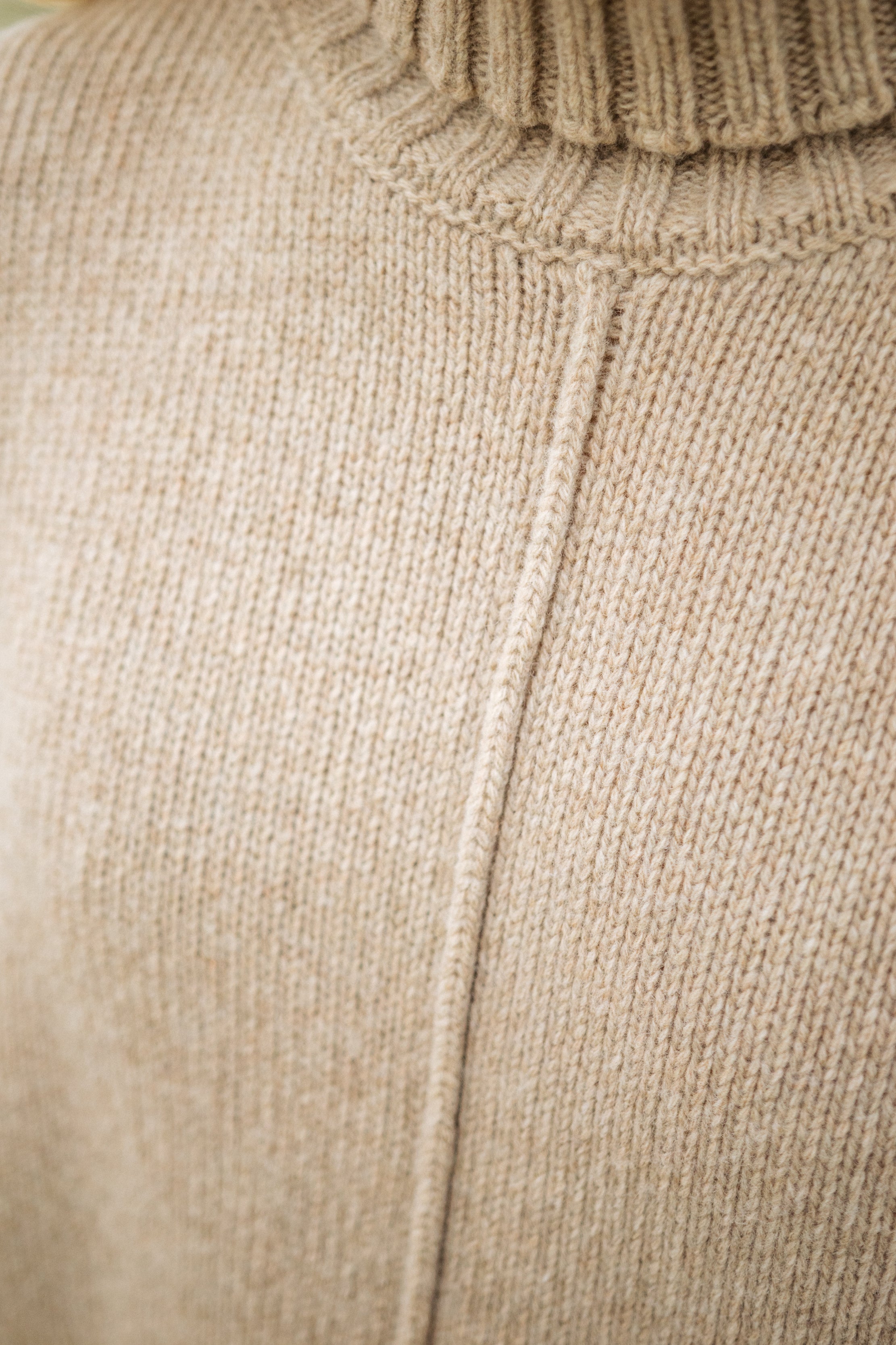 Chunky Rollneck Frauen mit Strickdetails Beige von SALZWASSER