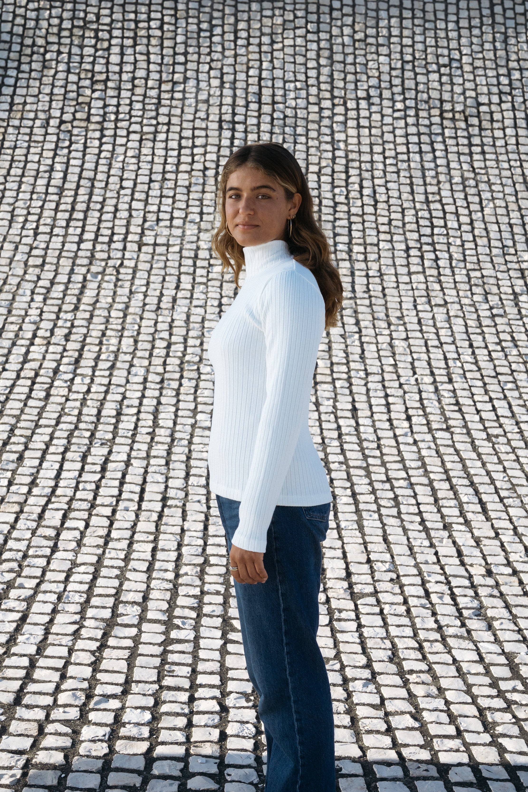 Weißes Rib Longsleeve in bester Qualität von SALZWASSER