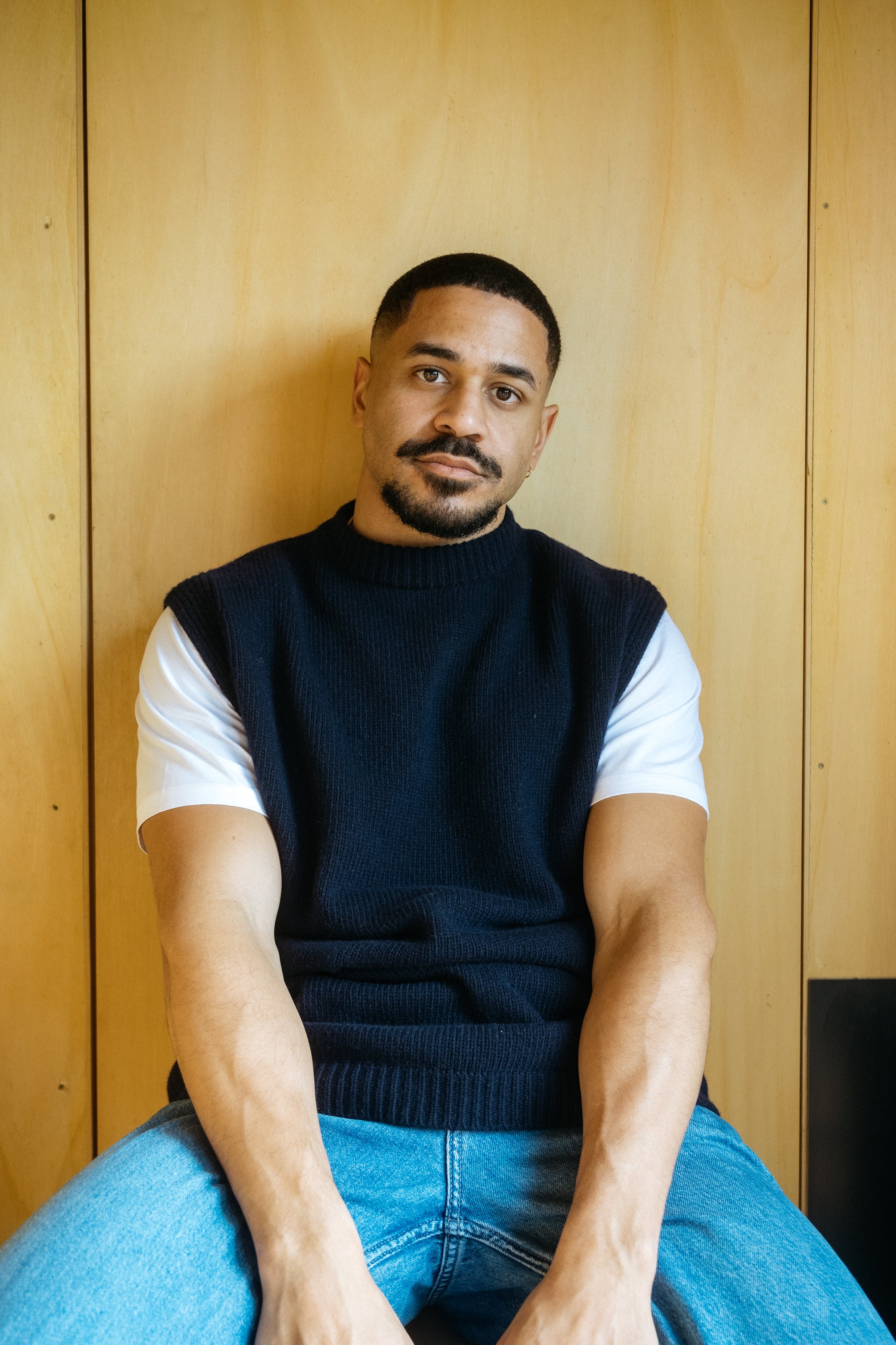 Woll Pullunder in Dunkelblau von SALZWASSER für Herren