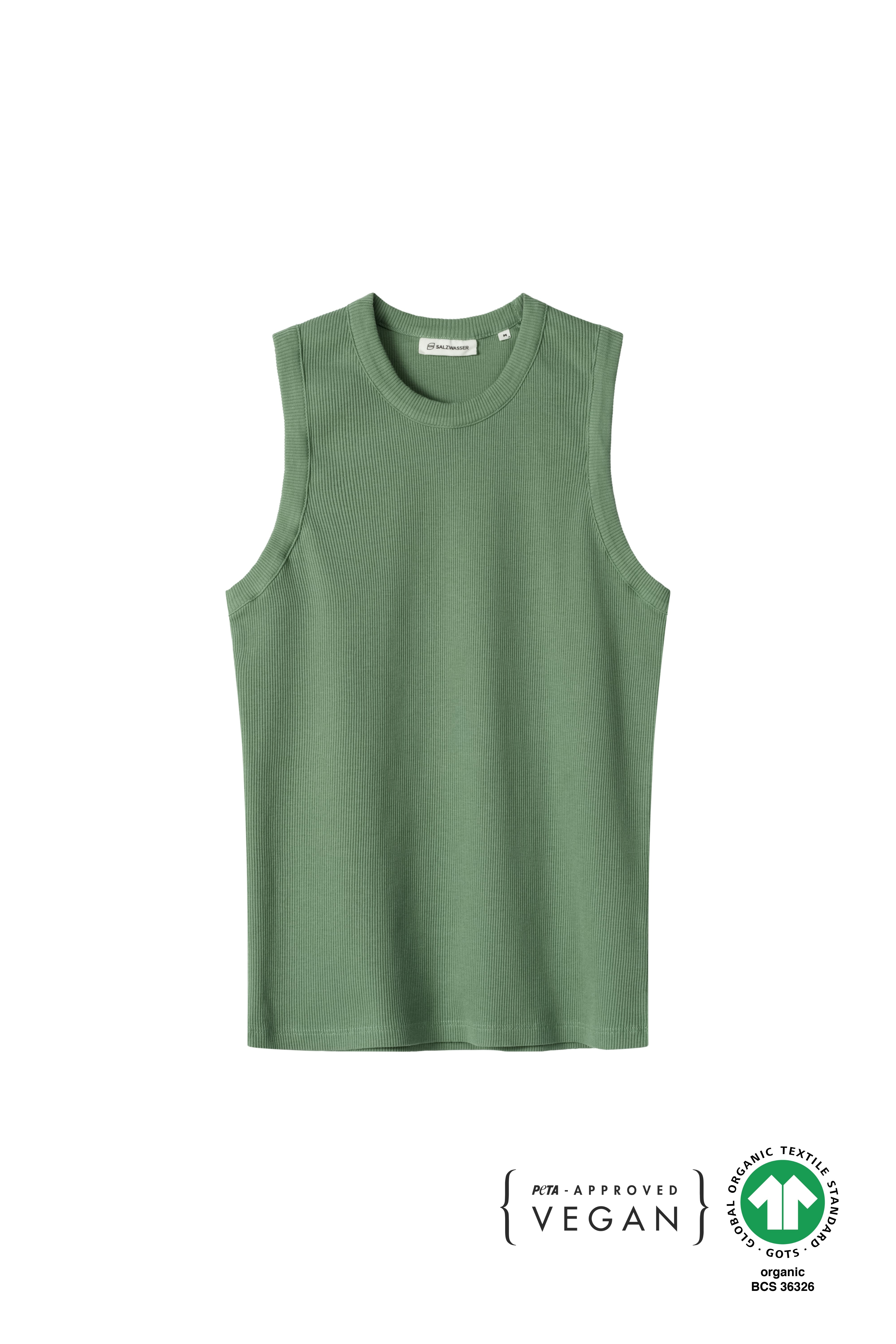Grünes Ribb Top in bester Qualität aus Europa von SALZWASSER