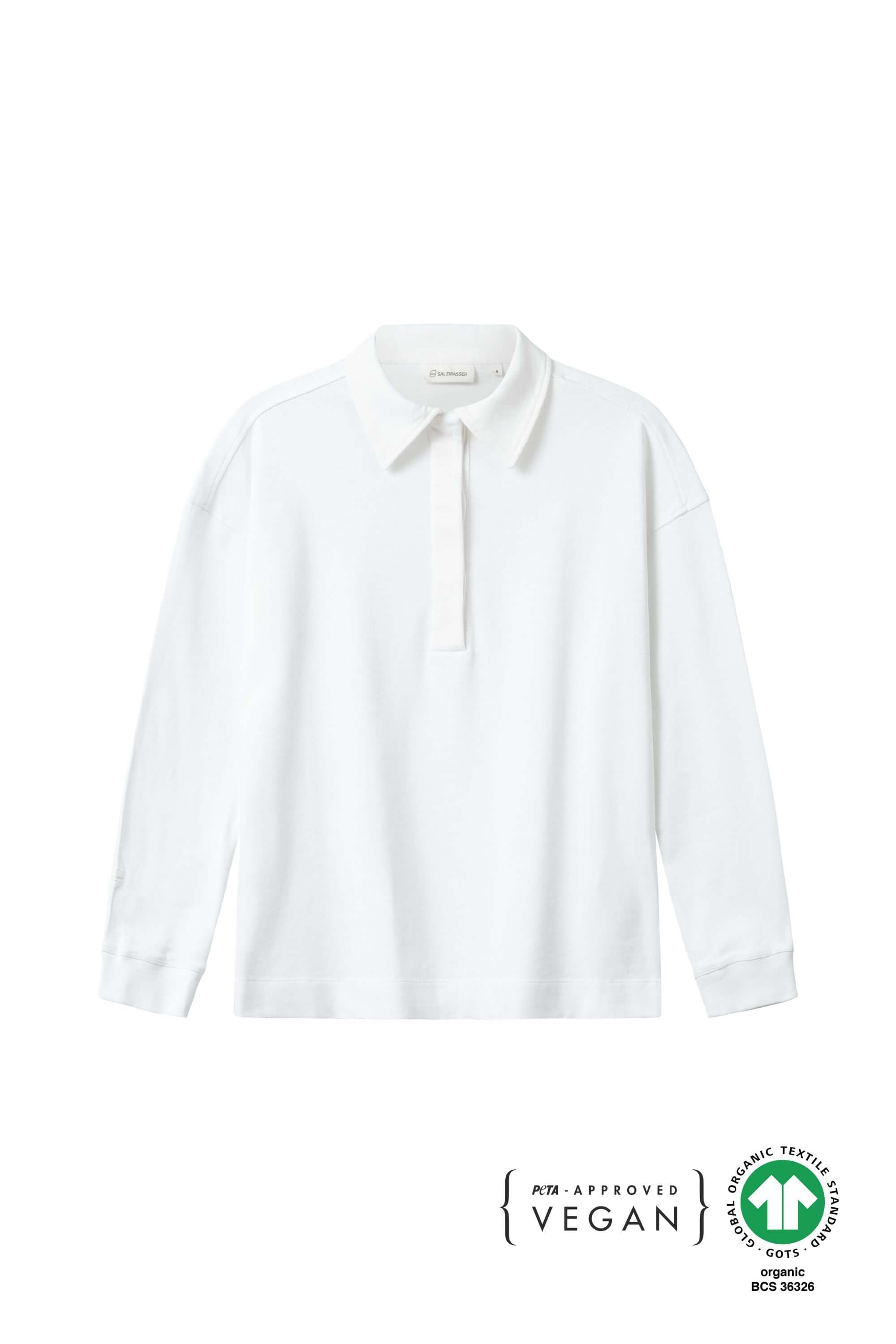 Weißes Polo-Longsleeve von SALZWASSER für Frauen _women
