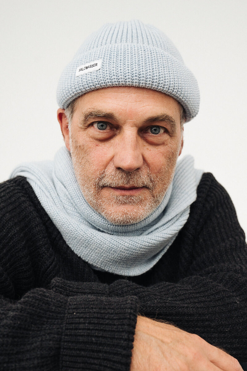 Hellblaue Merinowollmütze von SALZWASSER ohrenfrei