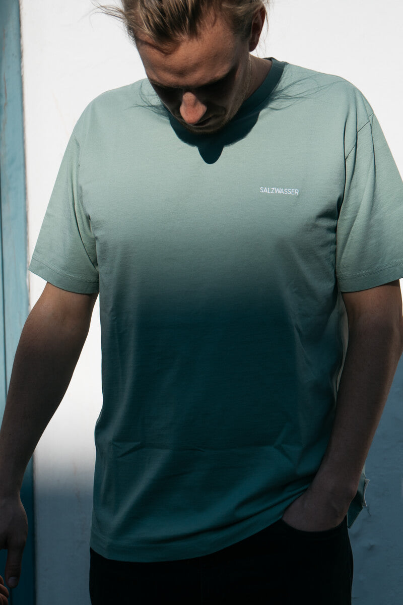 nachhaltiges T-Shirt von SALZWASSER in Salbei als Regular Fit _men