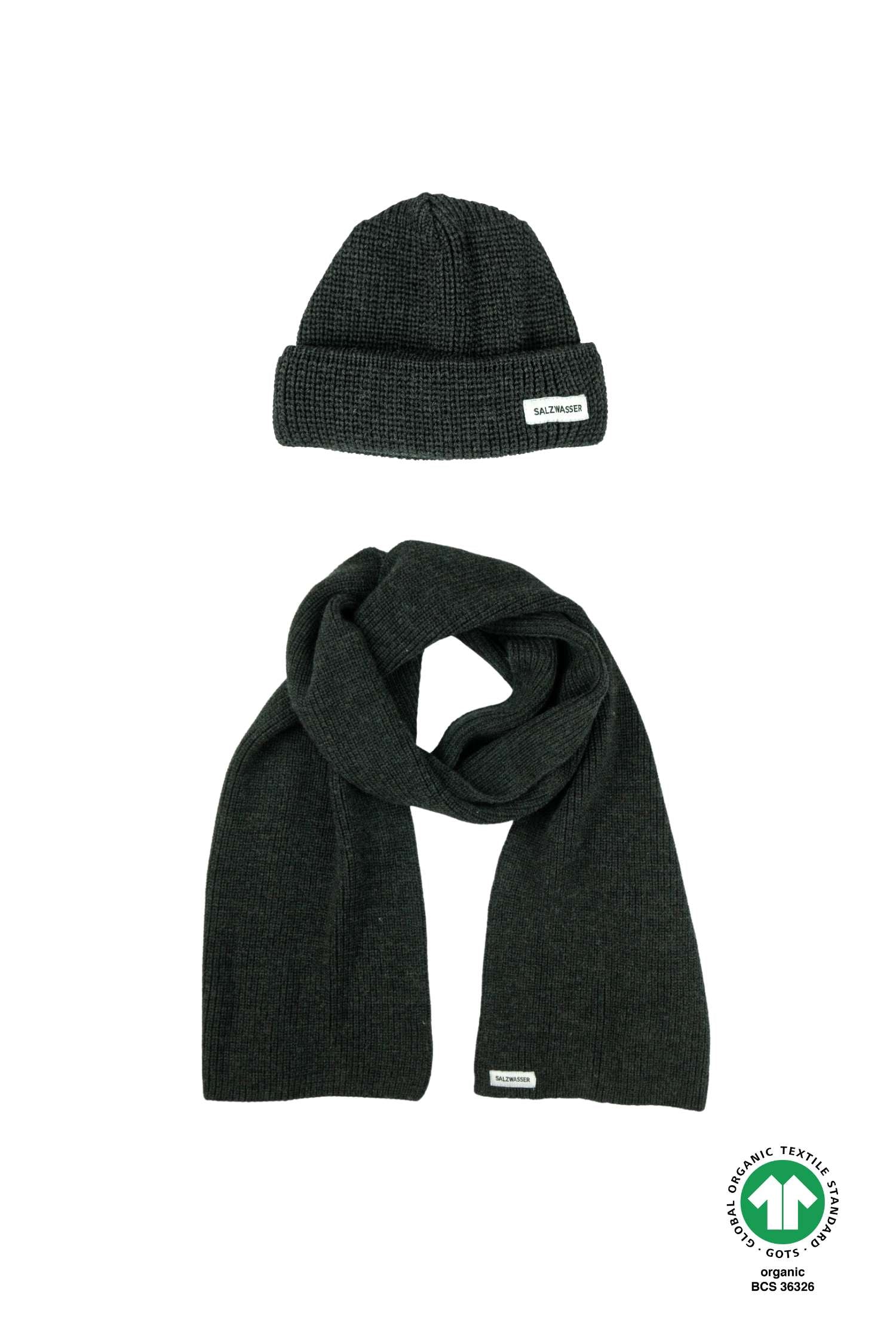 Set: Schal Vind Anthrazit + 1x Mütze Anthrazit