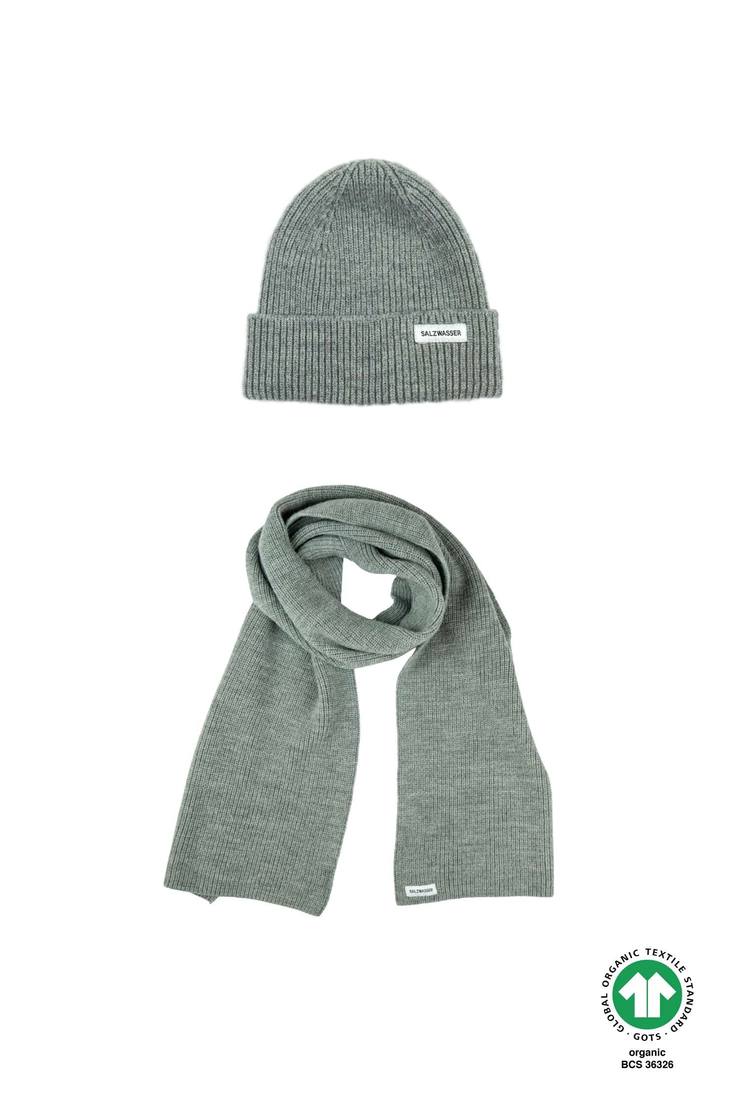 Set: Schal Vind Hellgrau + 1x Mütze Hellgrau