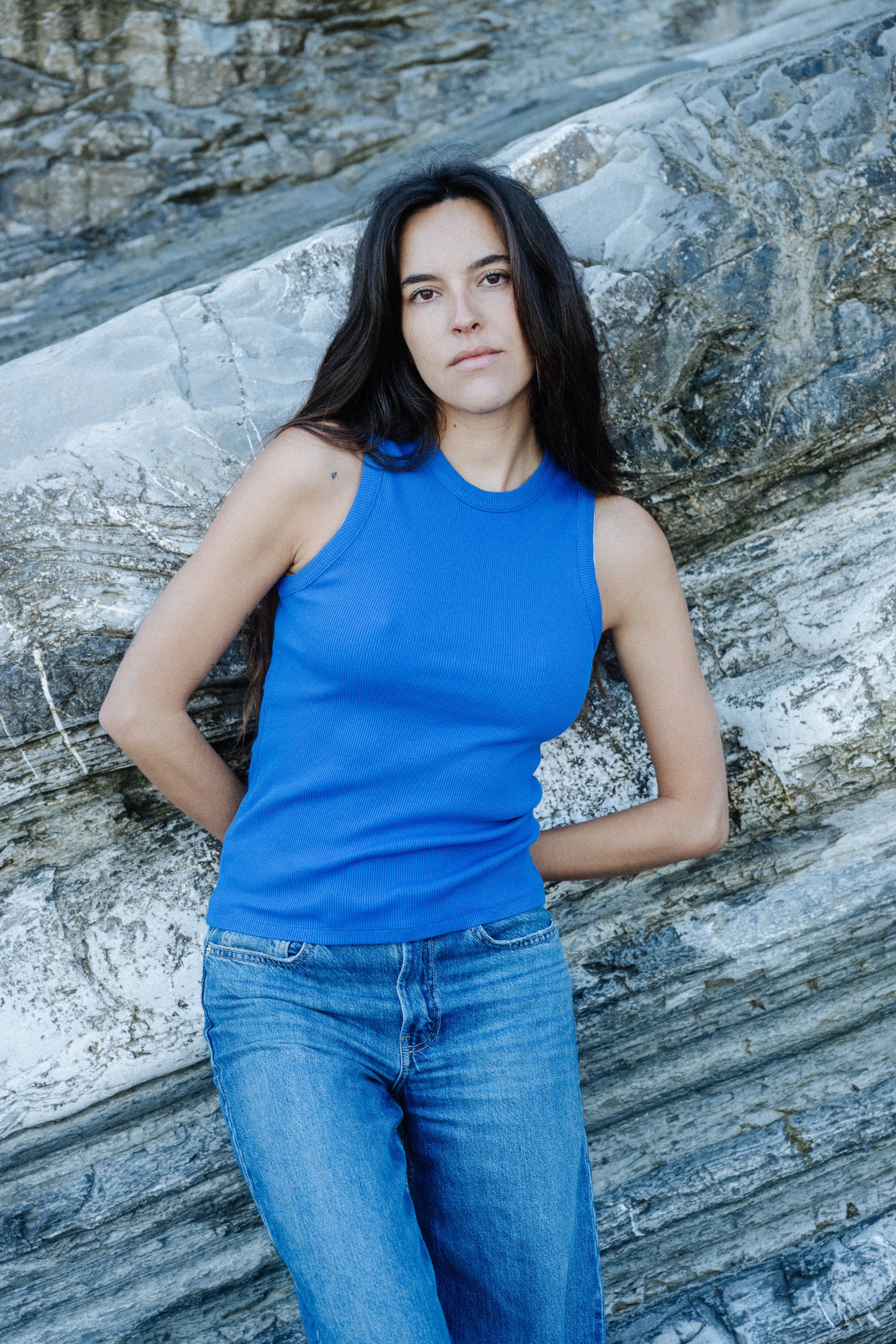 SALZWASSER Damen Top in Blau aus Europa