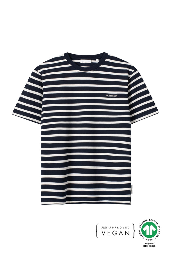 Hell gestreiftes T-Shirt in Dunkelblau von SALZWASSER in bester Qualität