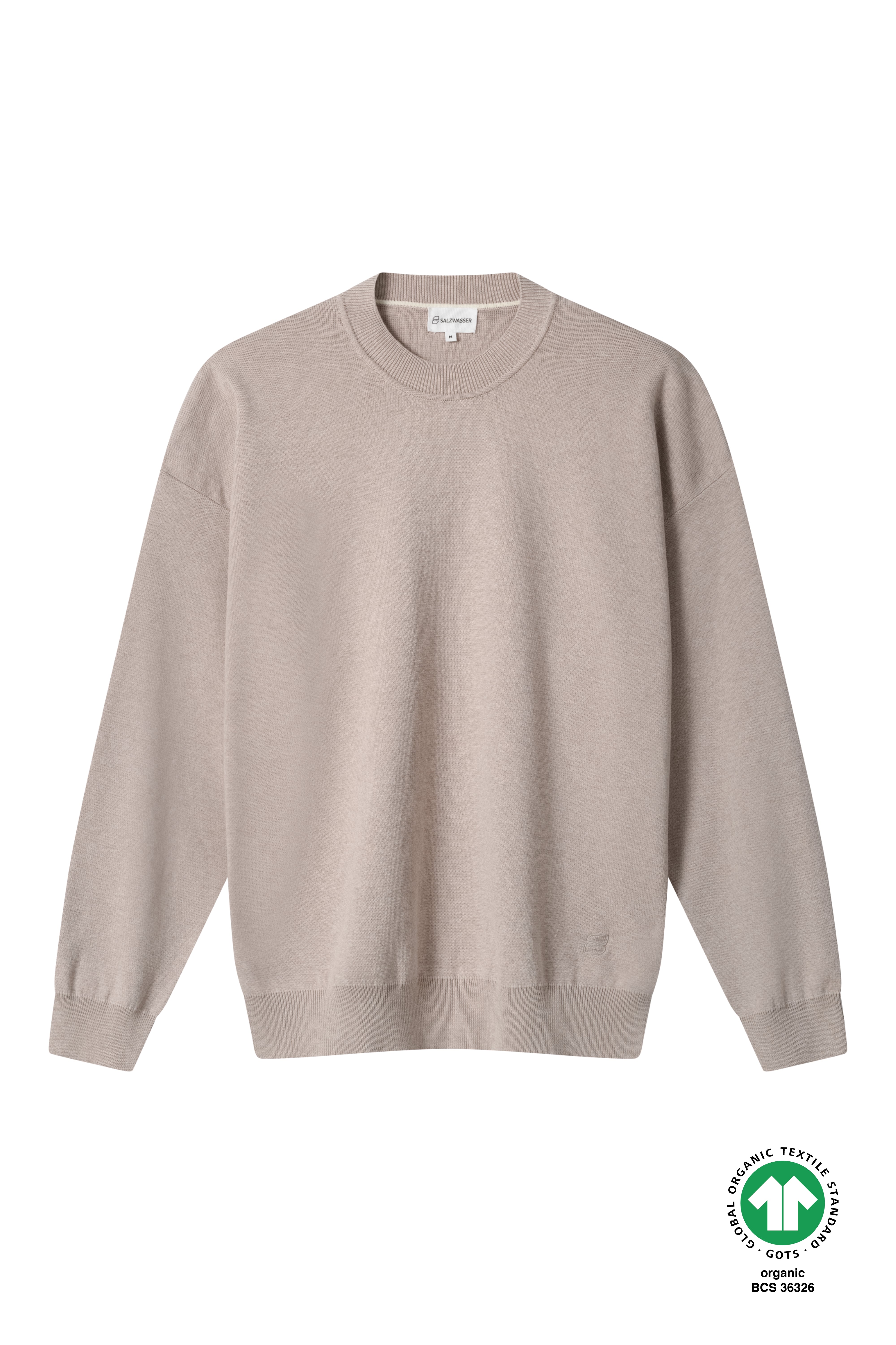 Unisex Full Milano Strickpullover Oversized in Beige Sandalwood aus Bio-Baumwolle