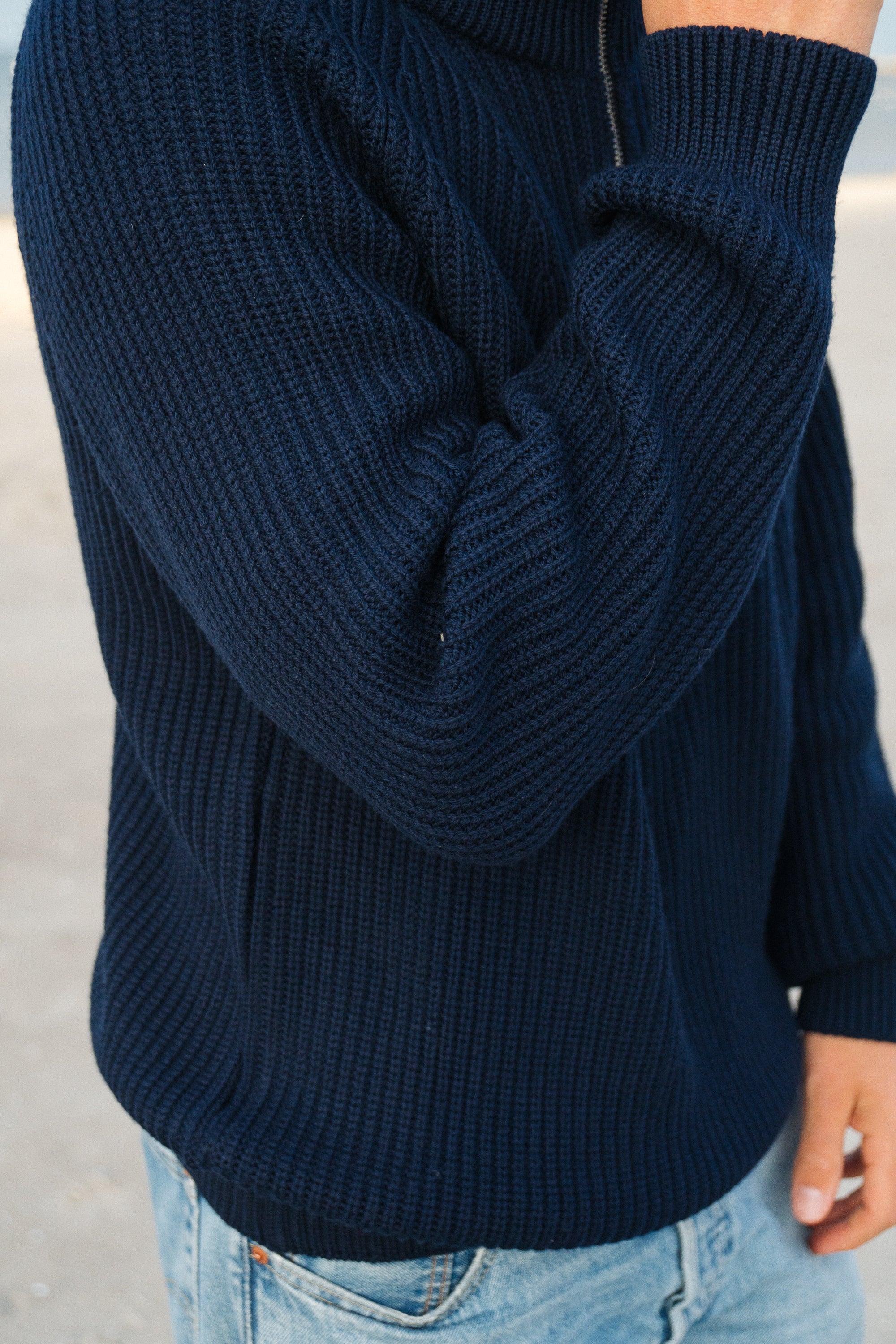 Warmer Merinowollpullover für Herren in Blau von SALZWASSER