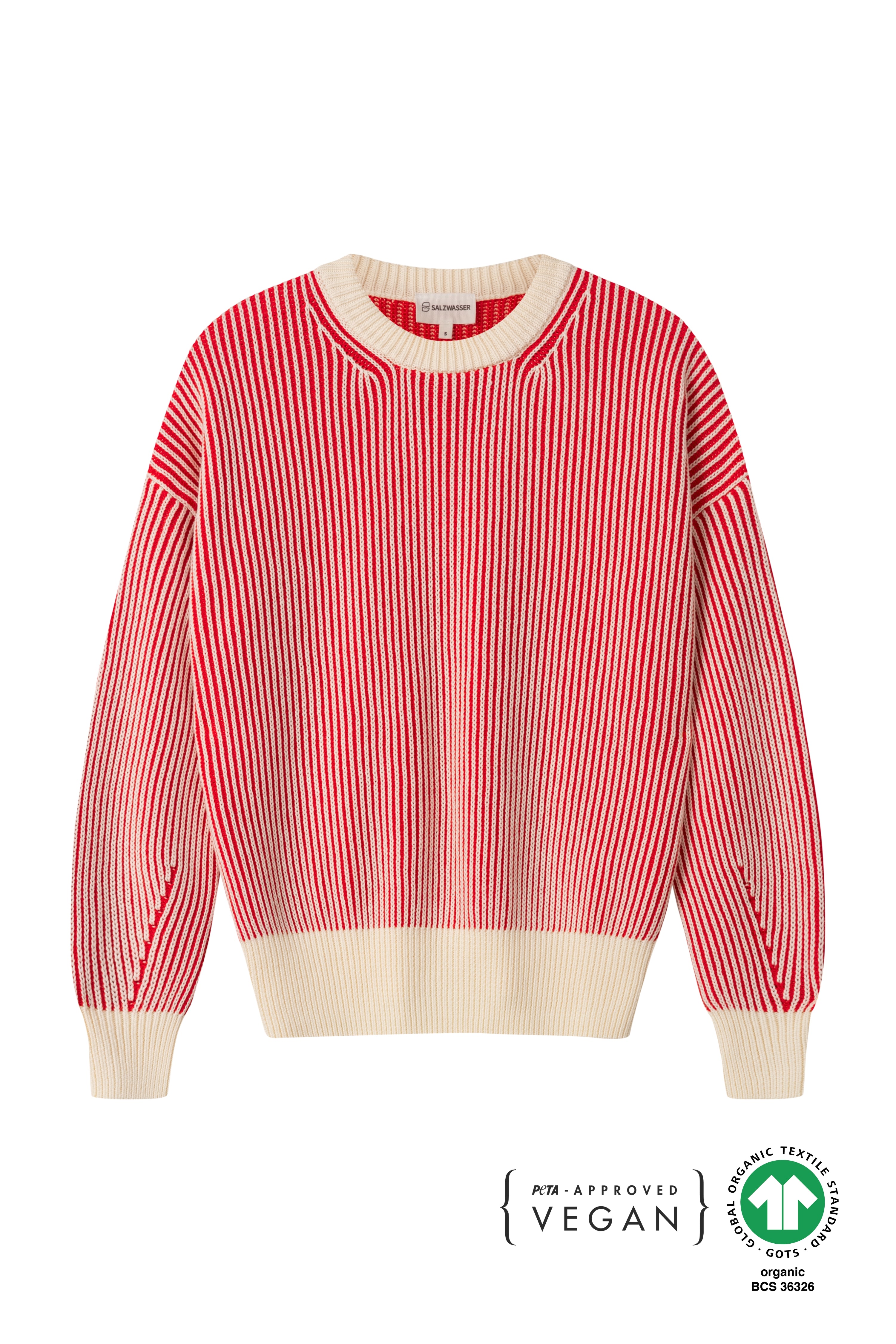 Rot gestreifter Strickpullover von SALZWASSER