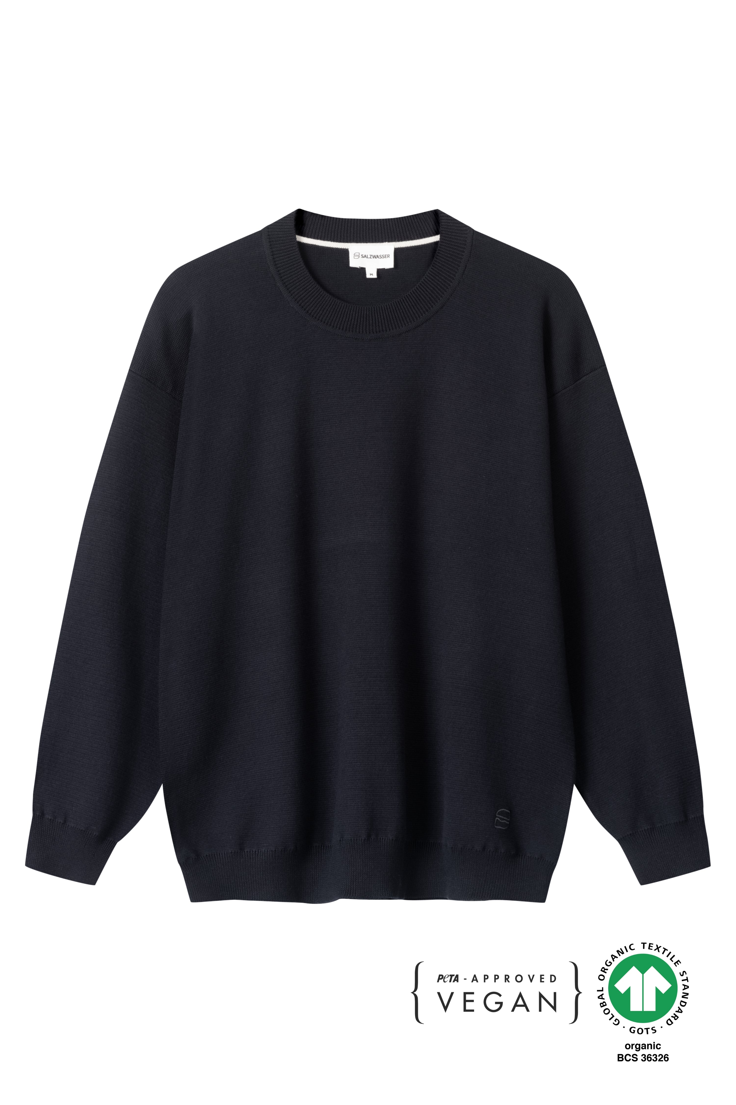 Dunkelblauer Milano Strickpullover aus Baumwolle von SALZWASSER _men