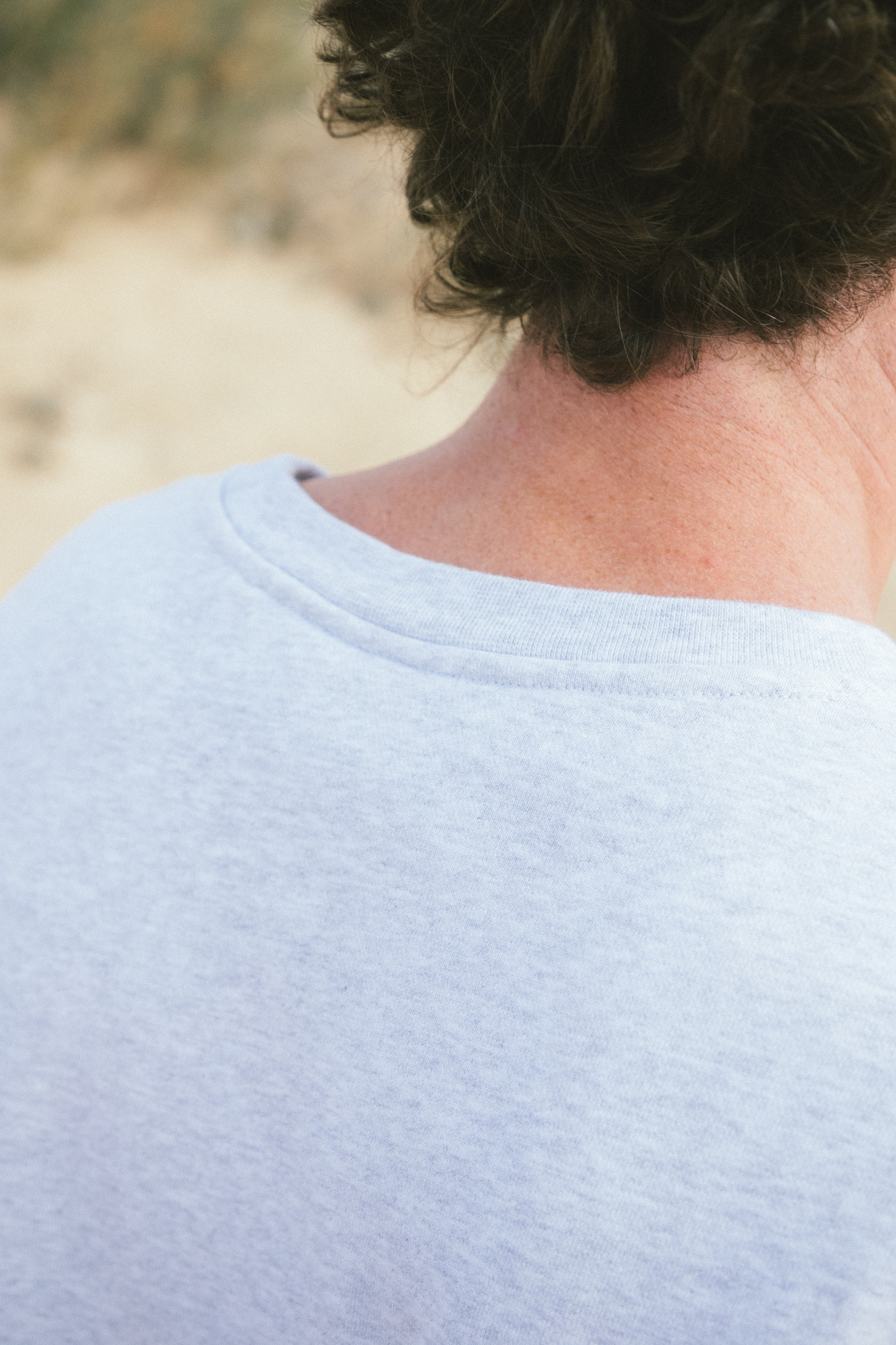 Crewneck Rundhals Sweater aus Bio Baumwolle in Hellgrau meliert