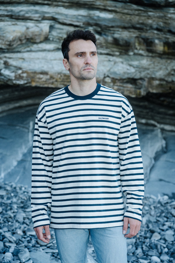 Herren Longsleeve blau gestreift aus Portugal