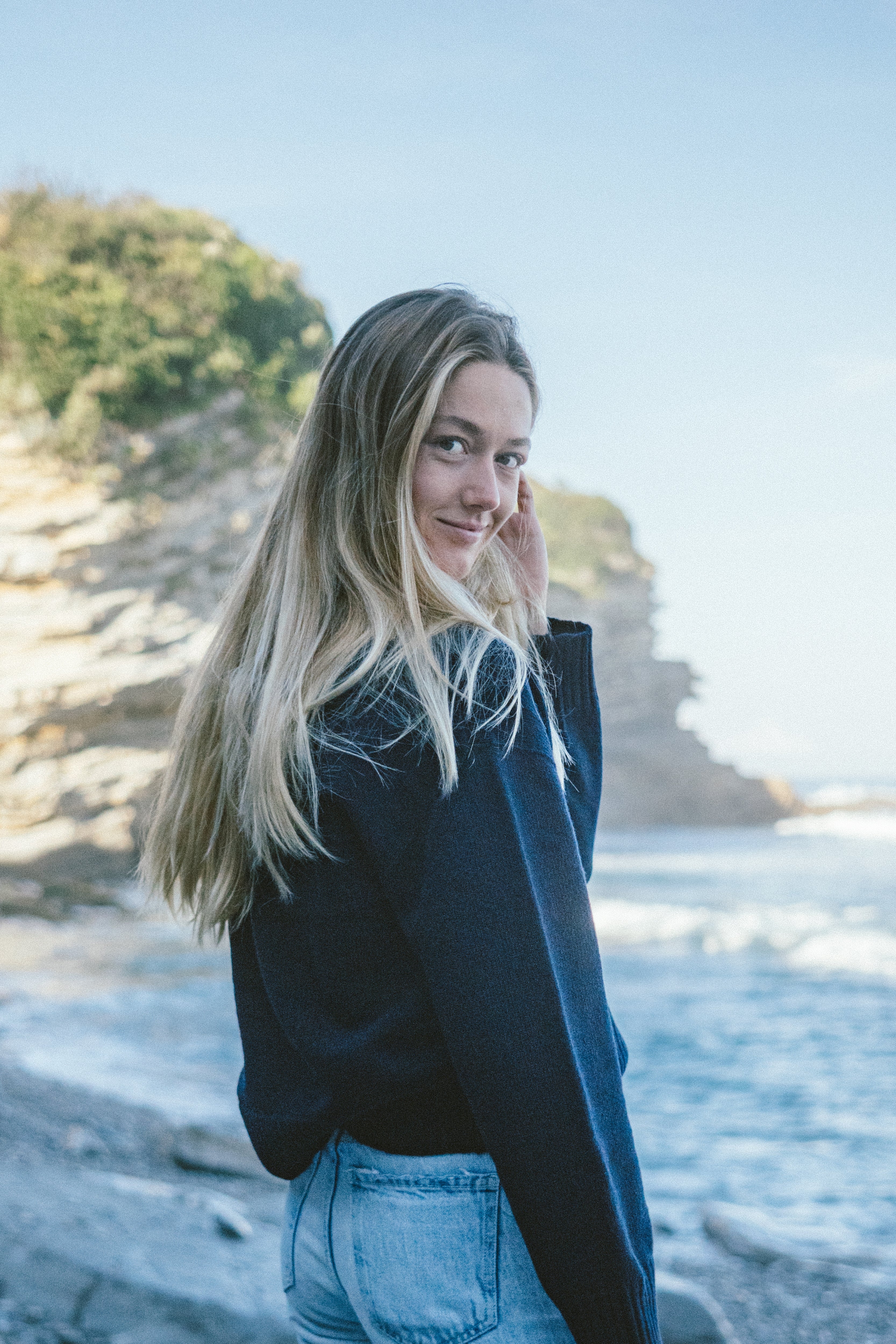 Damen Strickpullover aus 100% Merinowolle RWS-zertifiziert in Dunkelblau