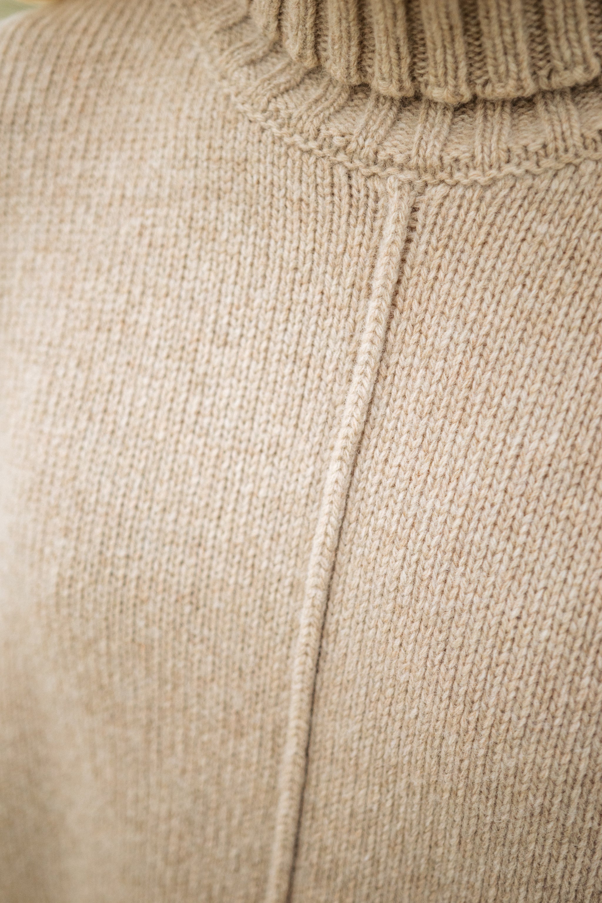 Chunky Rollneck Frauen mit Strickdetails Beige von SALZWASSER