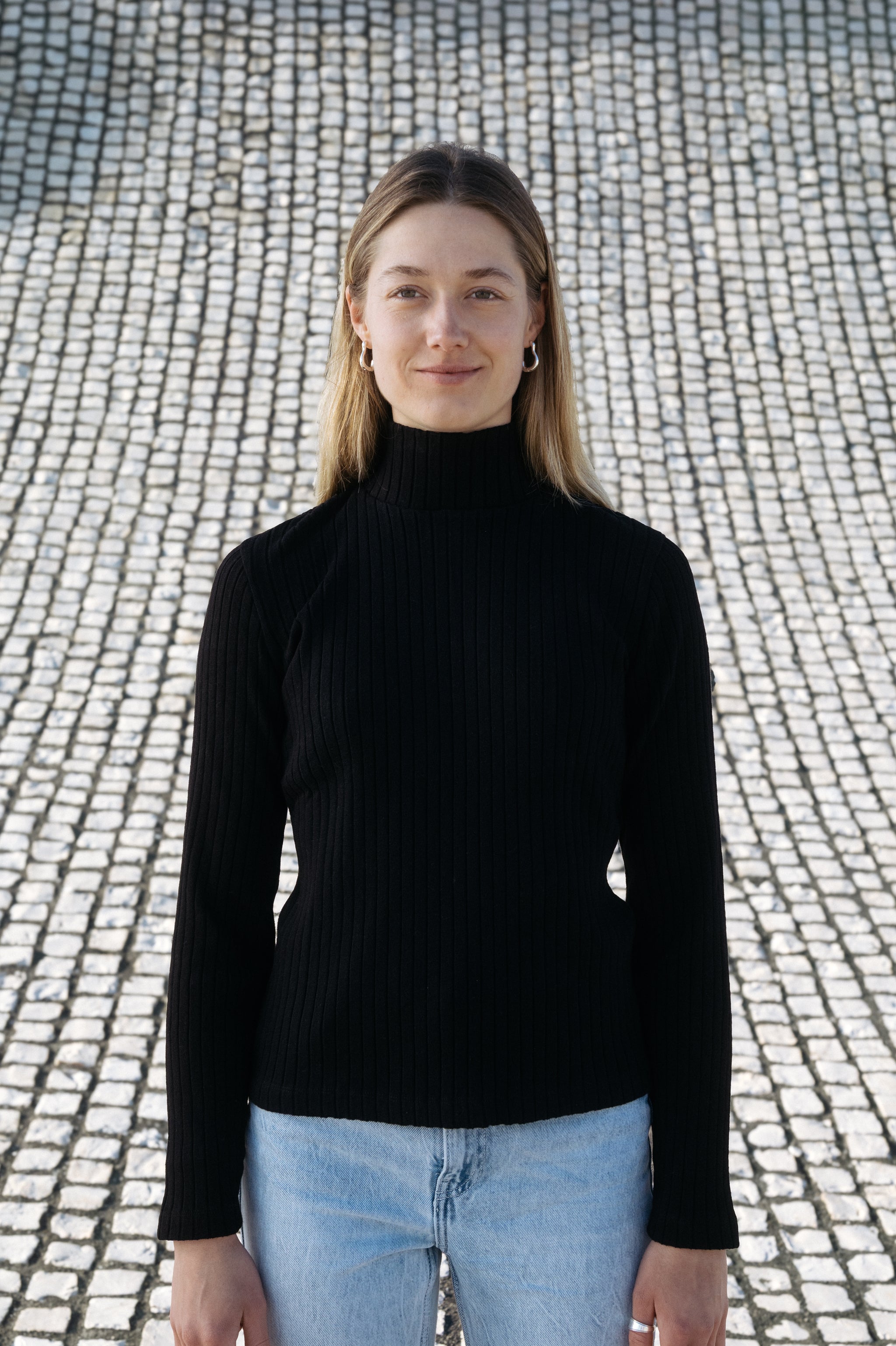 Damen Rib Longsleeve in Schwarz in bester Qualität von SALZWASSER