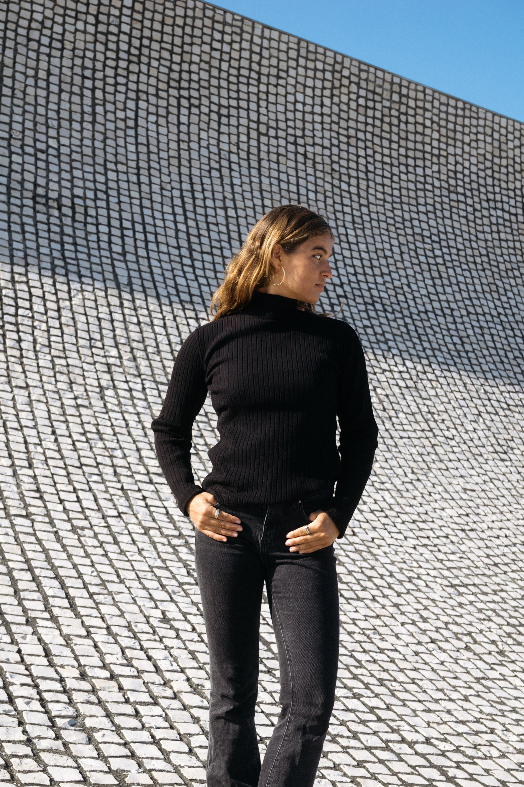 Schwarzes Rib Longsleeve in bester Qualität von SALZWASSER