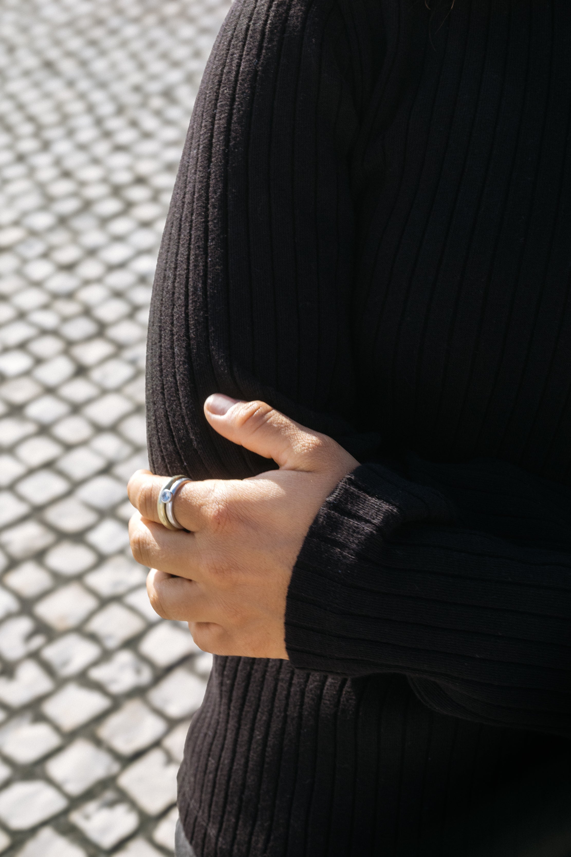 Damen Rippstrick Longsleeve in Schwarz von SALZWASSER