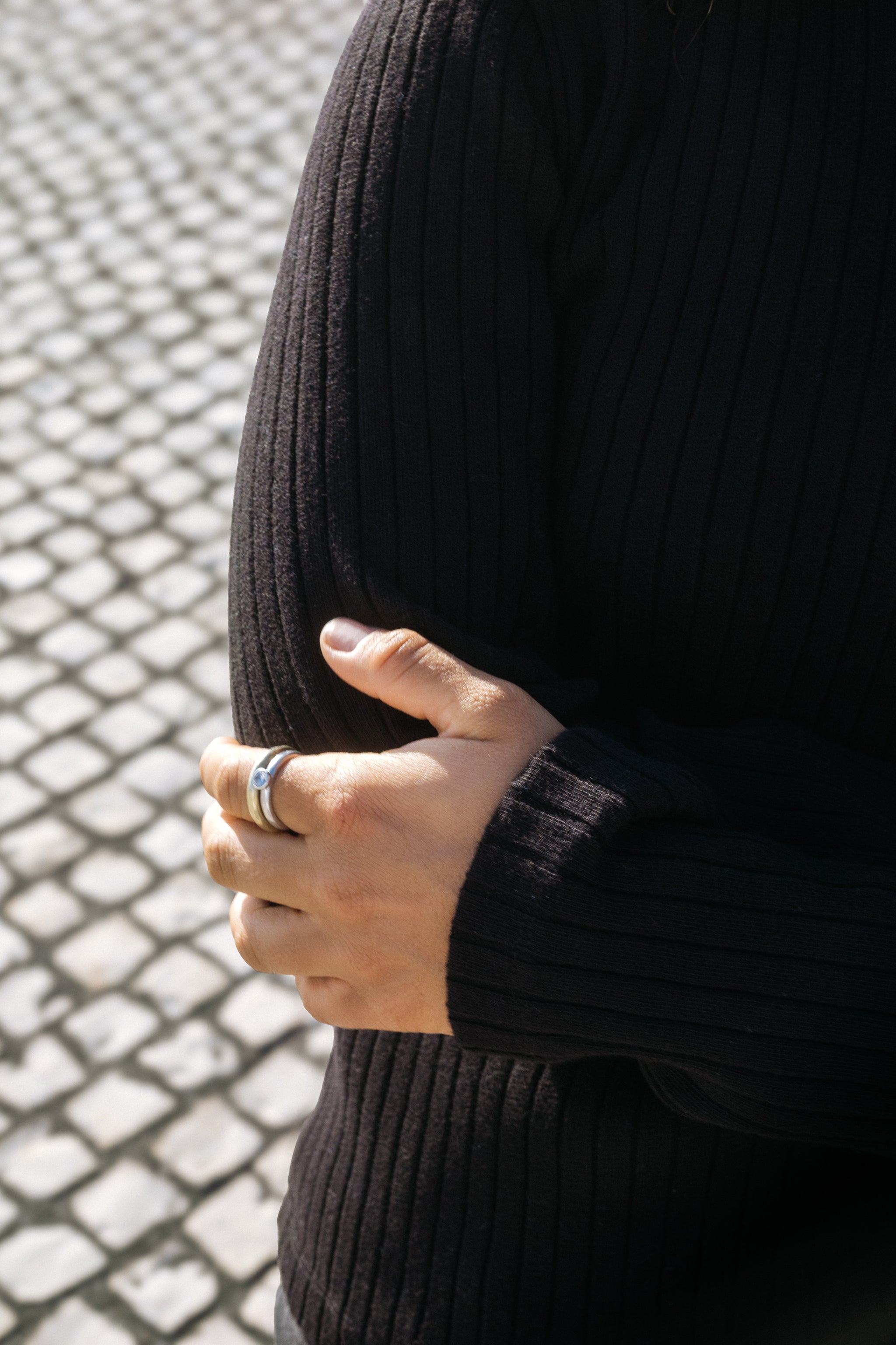 Damen Rippstrick Longsleeve in Schwarz von SALZWASSER