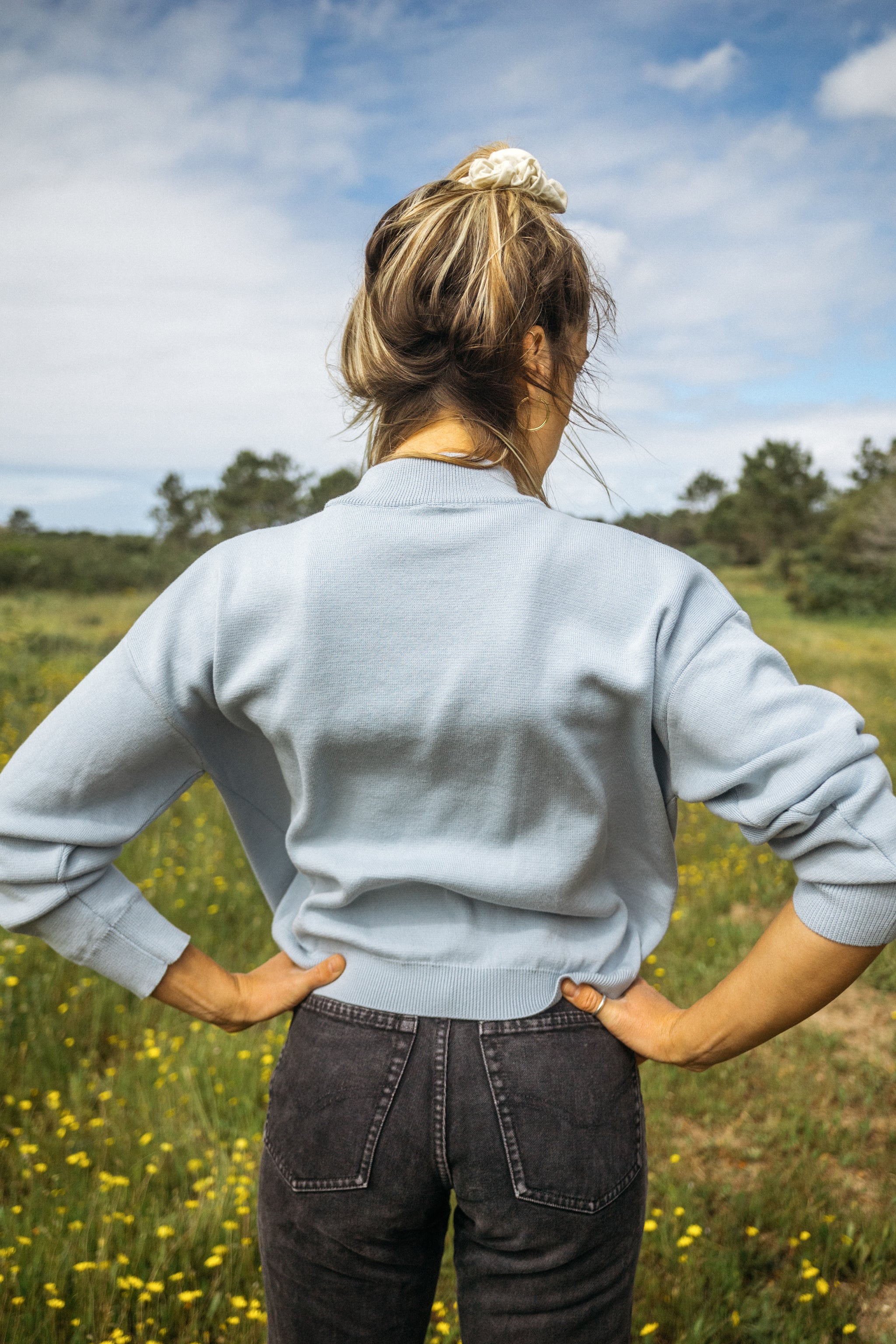 Full Milano-Pullover in Dusty Blue
