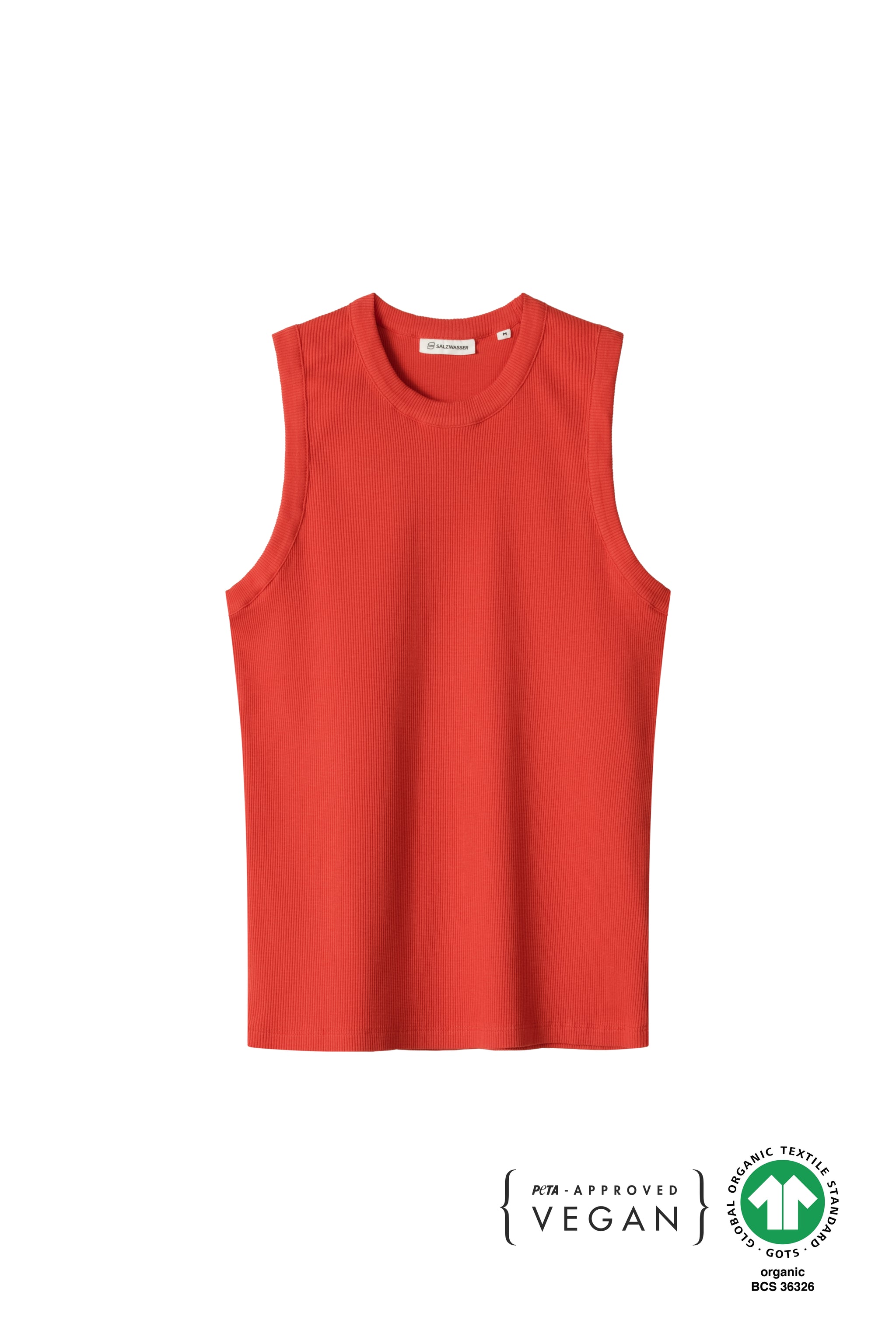 Damen Top eng anliegend in Rot in bequemer Qualität von SALZWASSER