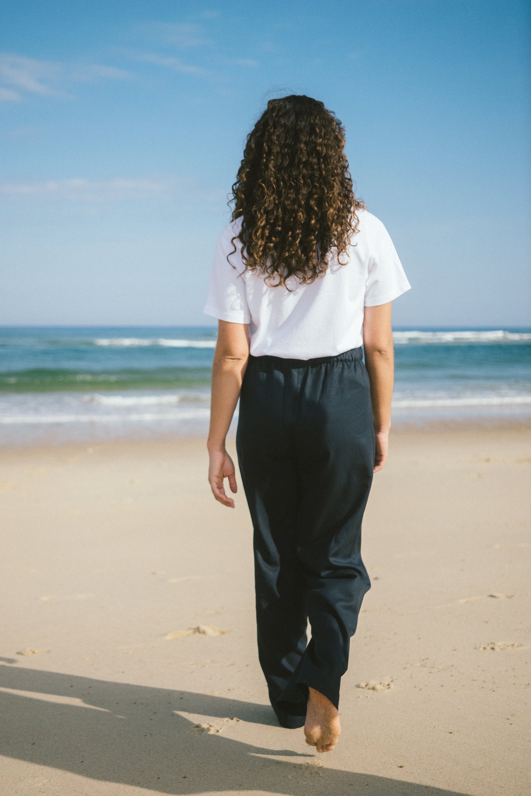 Damen Longpants Leinen Hose in Dunkelblau von SALZWASSER