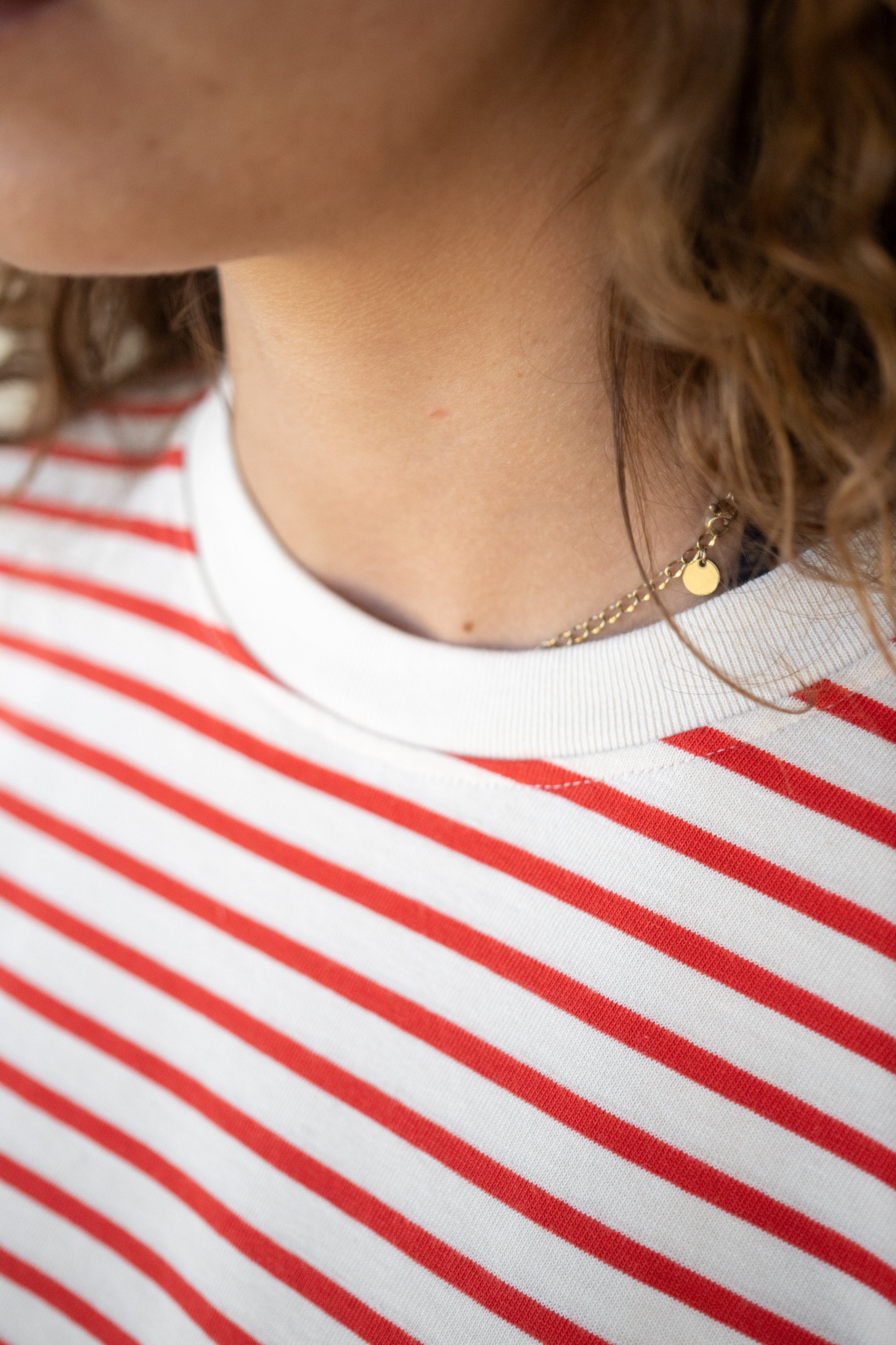 Rot Gestreiftes Langarmshirt für Damen nachhaltig und hochwertig