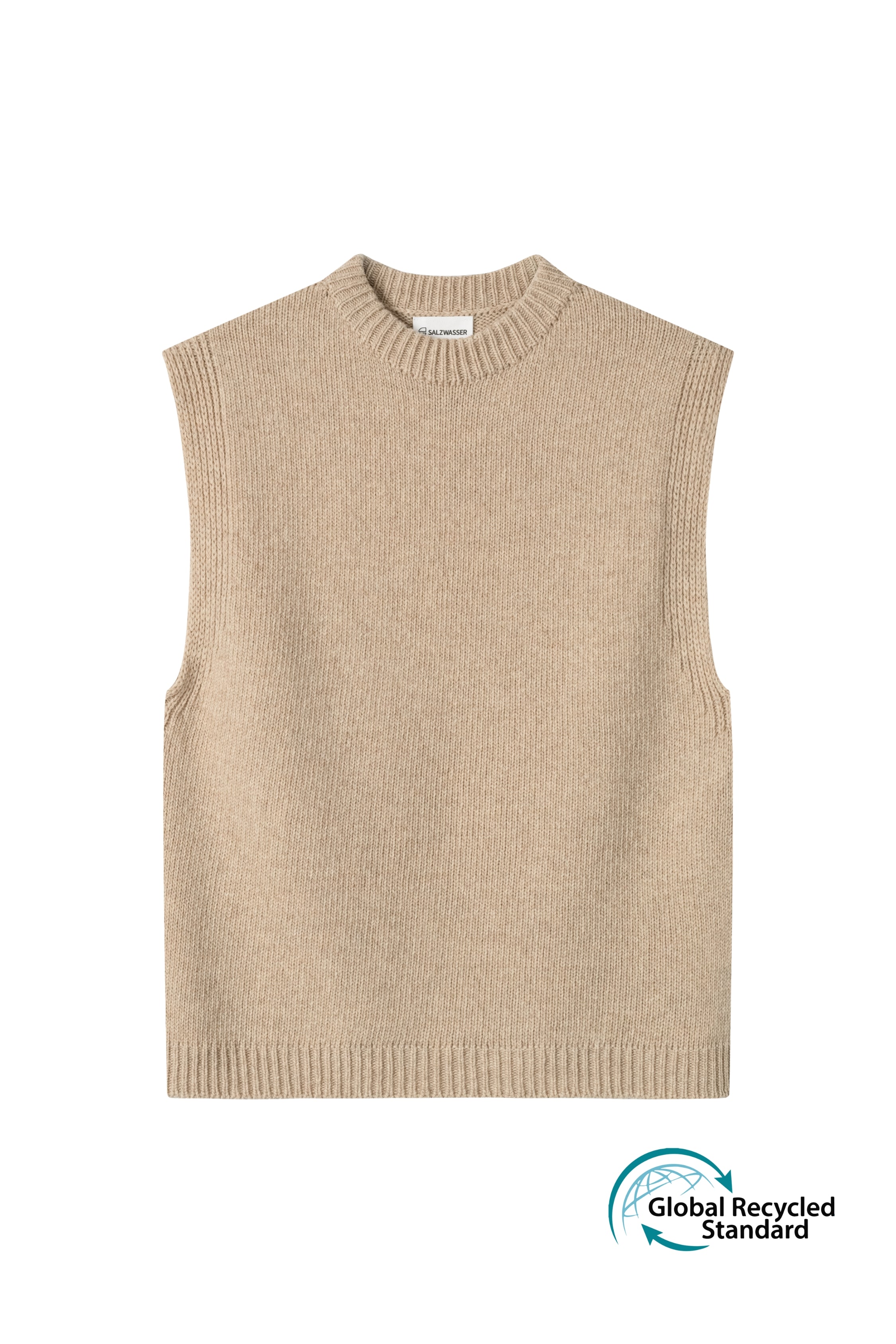 Pullunder in Beige Sand aus Merinwolle in bester Qualität von SALZWASSER