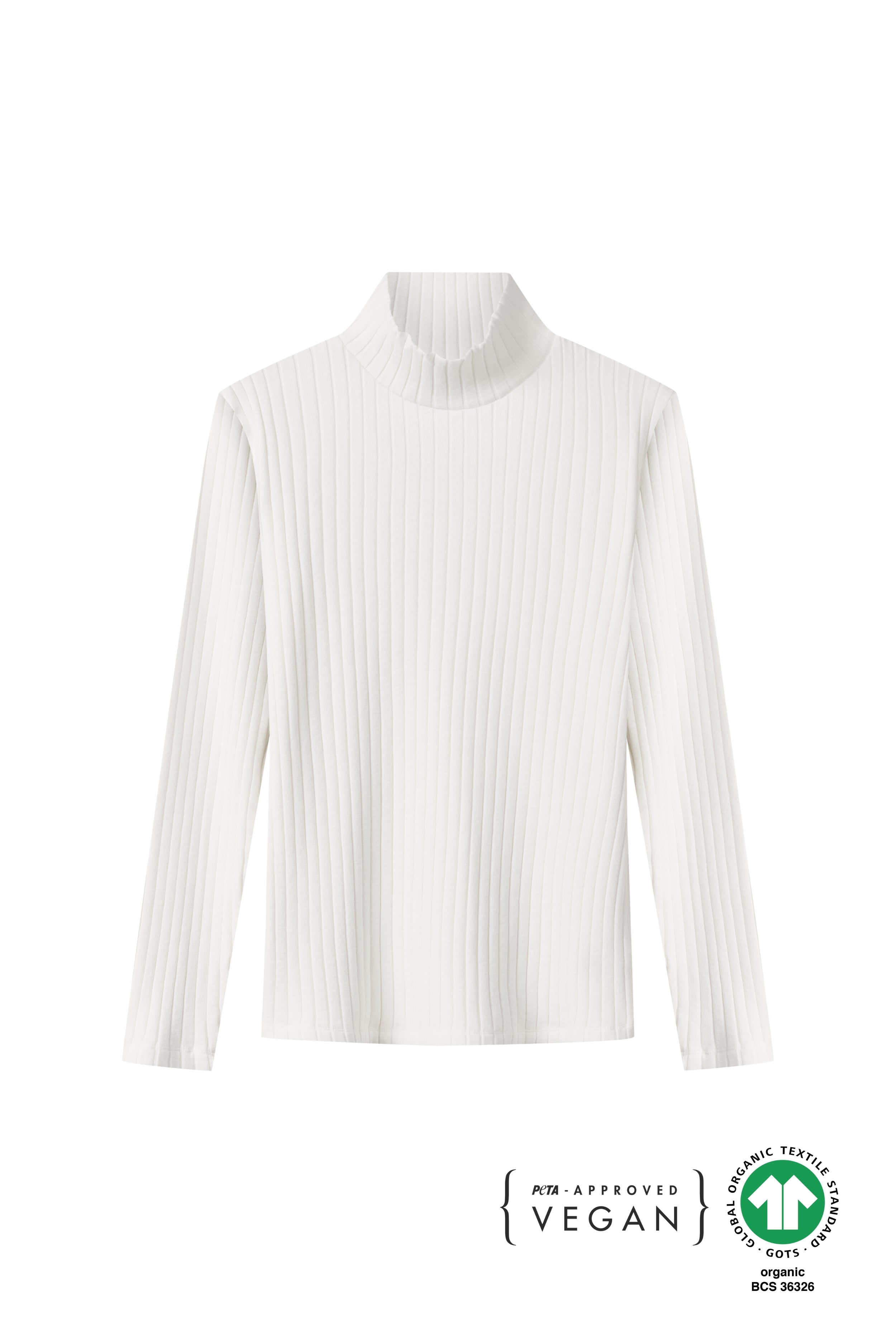 Rib Longsleeve in Weiß in bester Qualität bei SALZWASSER