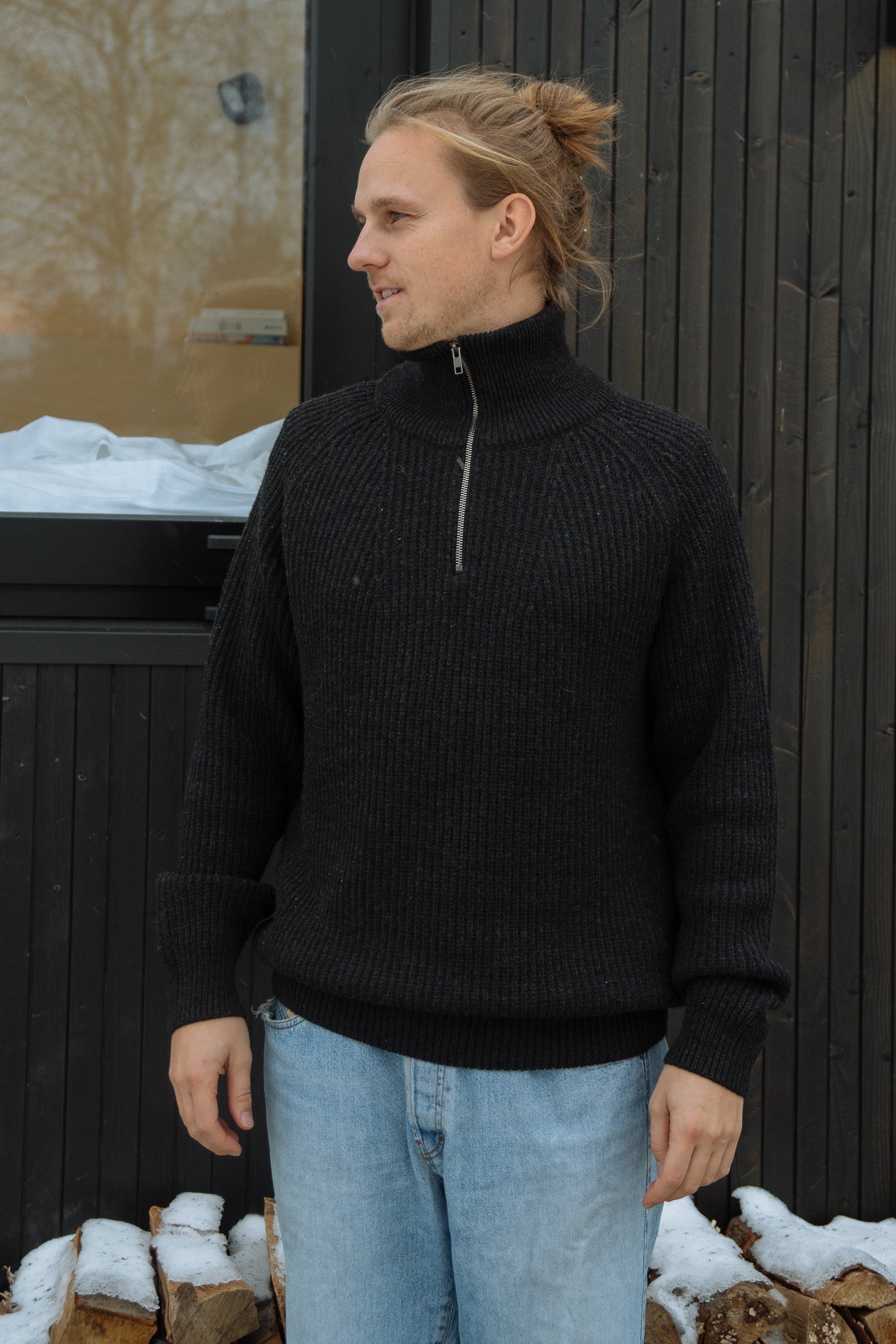 Nachhaltiger Troyer von SALZWASSER aus Merinowolle mit nickelfreiem Reißverschluss