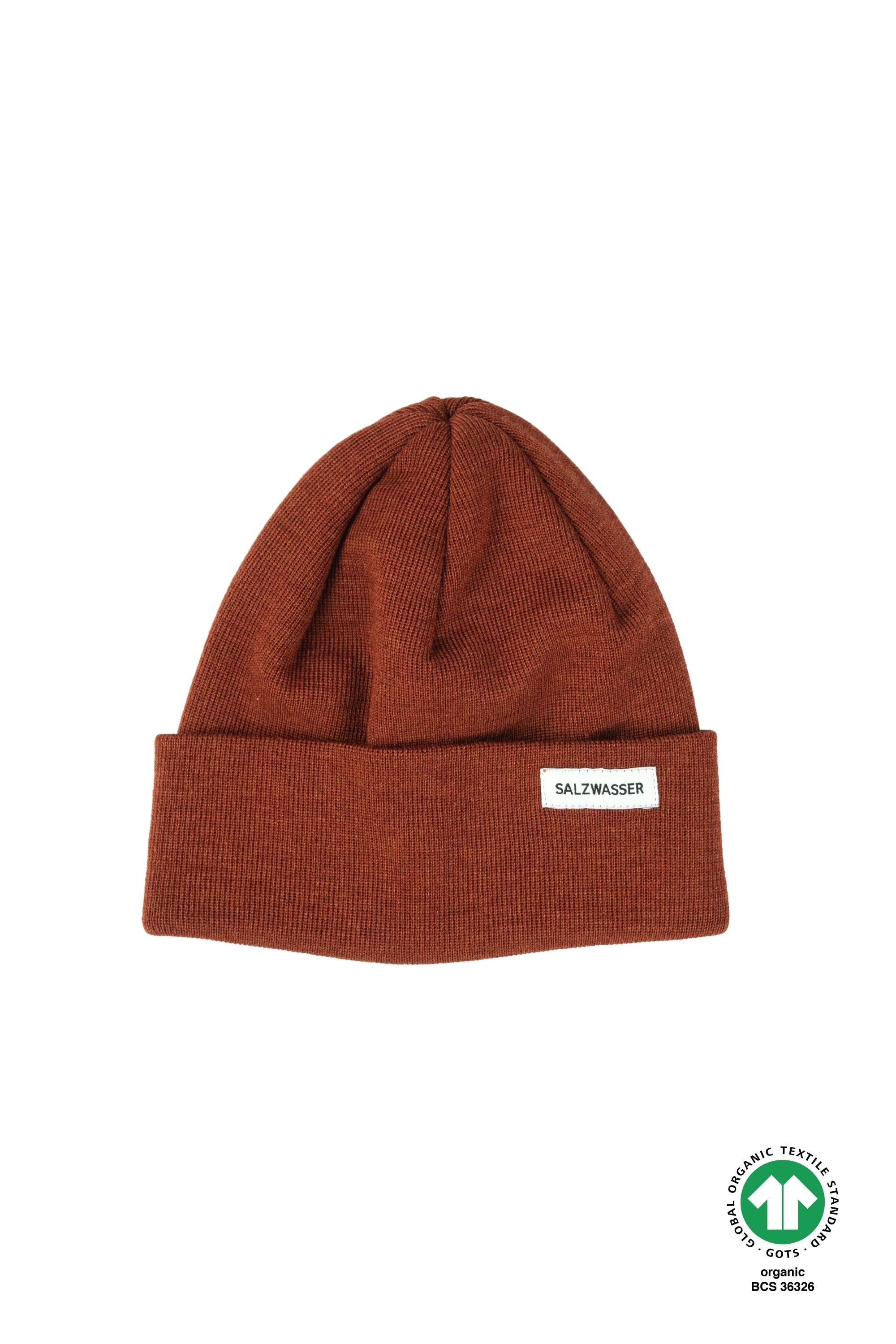 Nachhaltige SALZWASSER Mütze in Rost aus Merinowolle