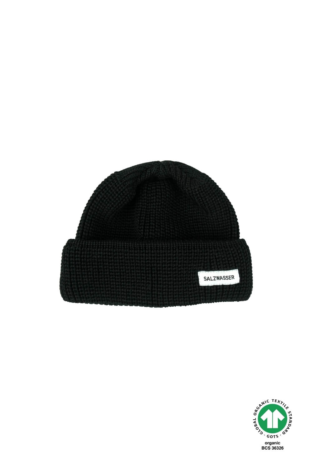 Nachhaltige SALZWASSER Mütze in Schwarz aus Merinowolle