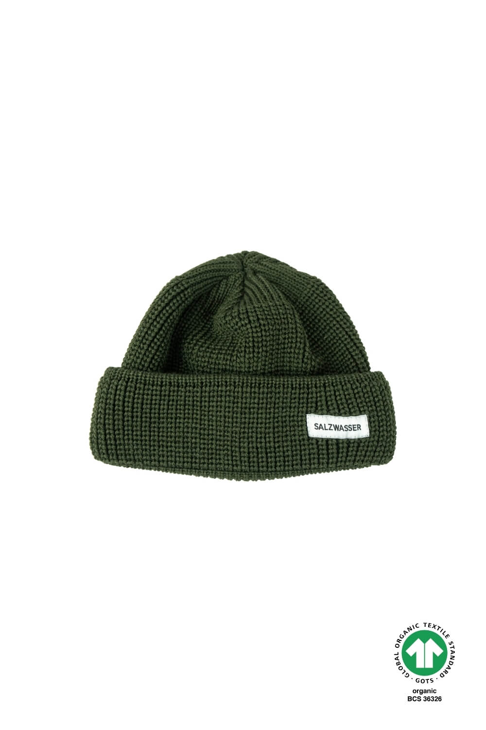 Nachhaltige SALZWASSER Mütze in Olive aus Merinowolle